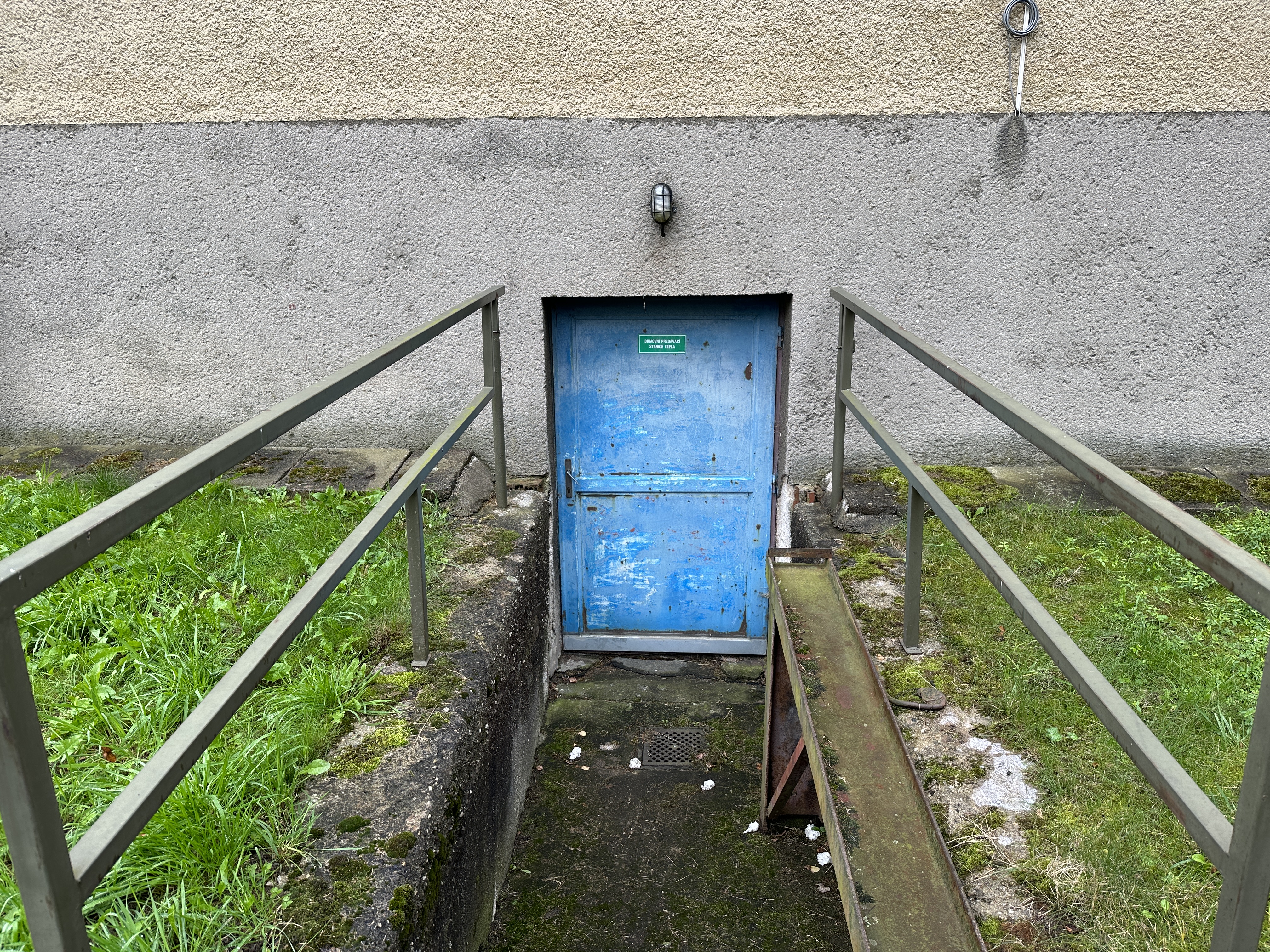 basement door with rails