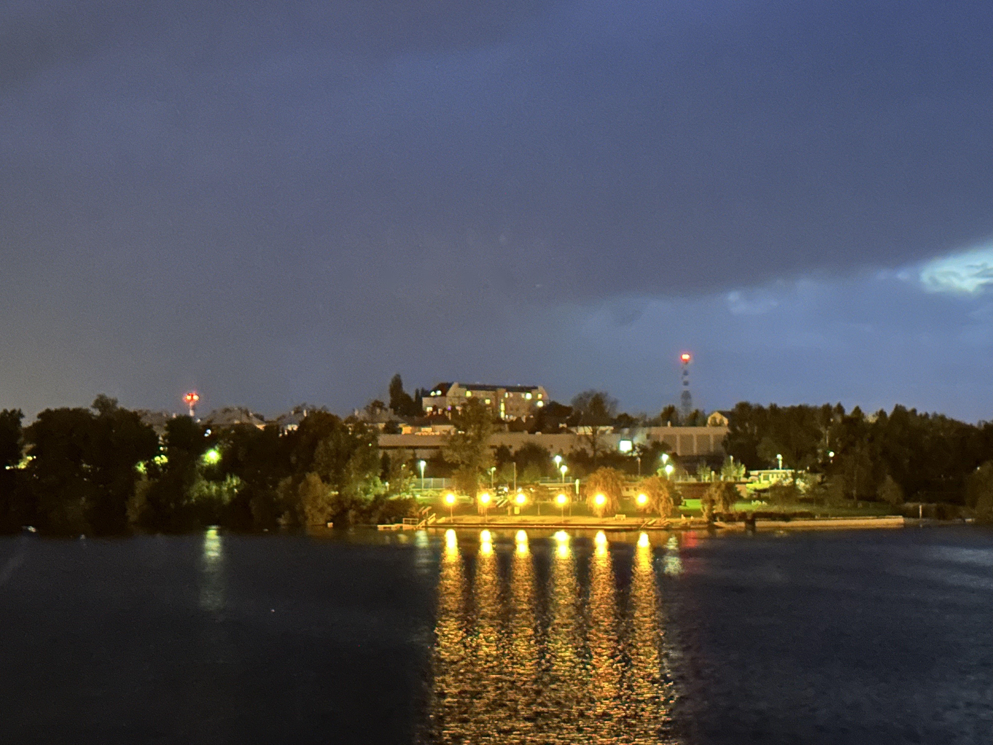 city lights reflection