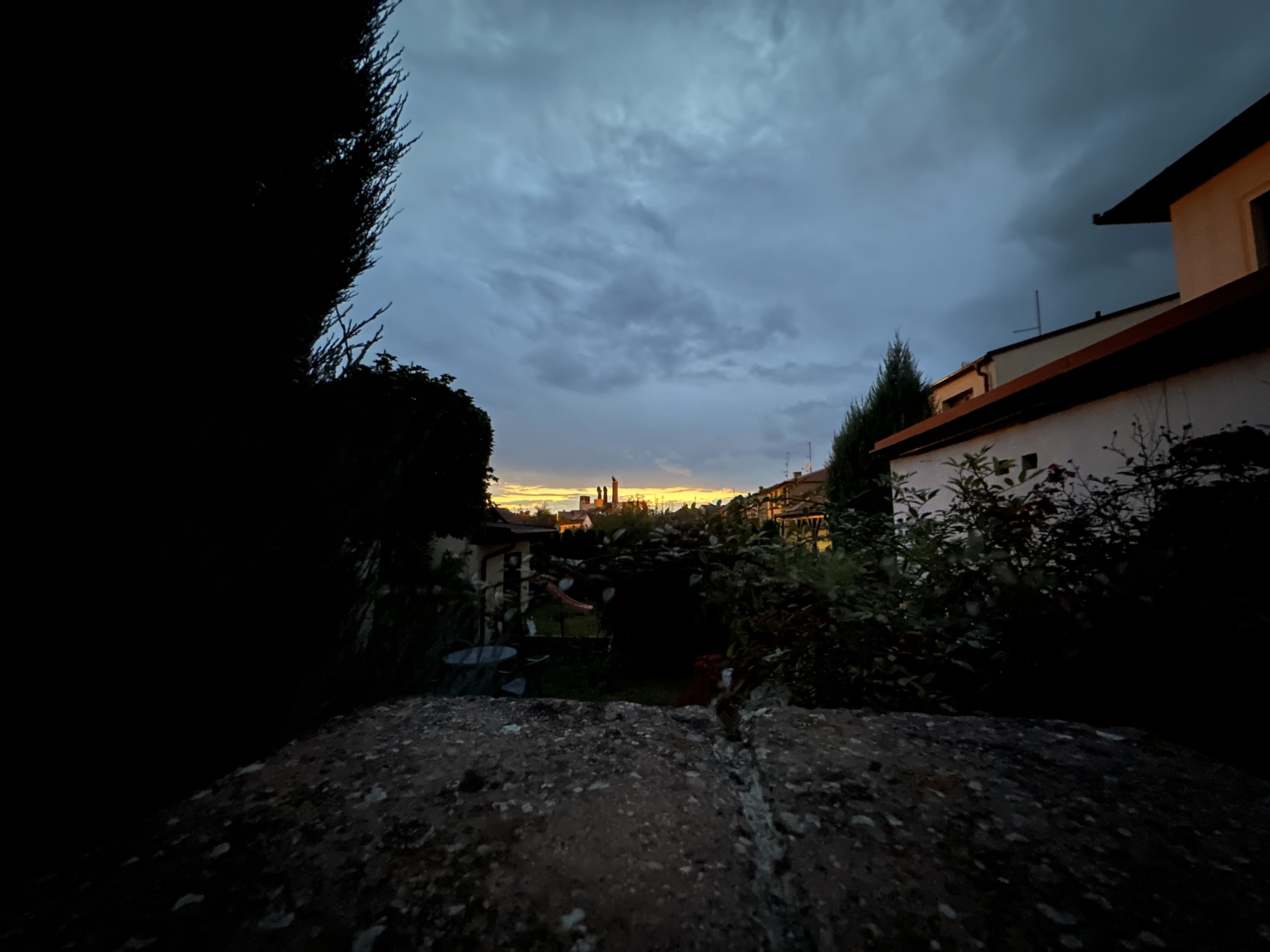city skyline at dusk