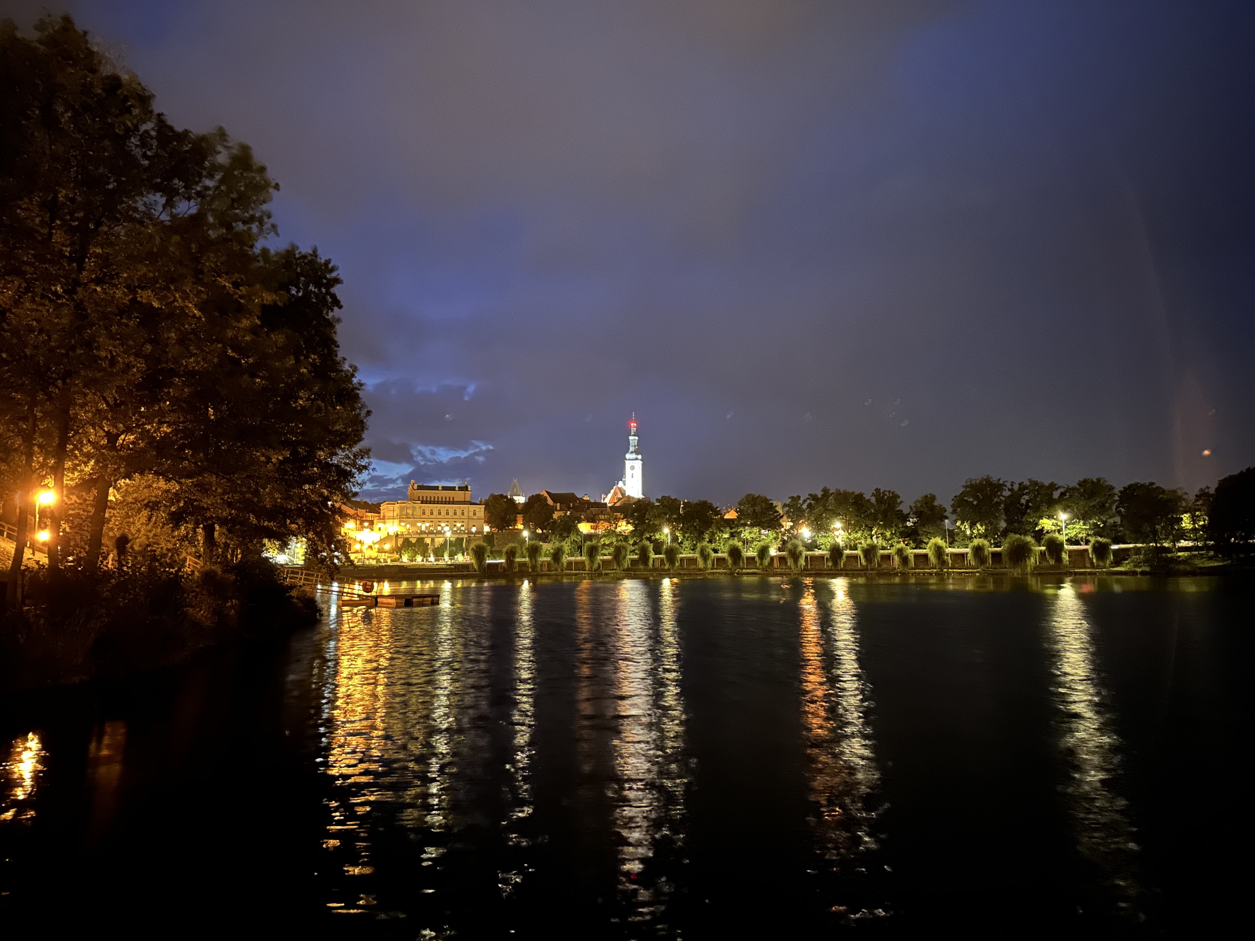 cityscape river reflection
