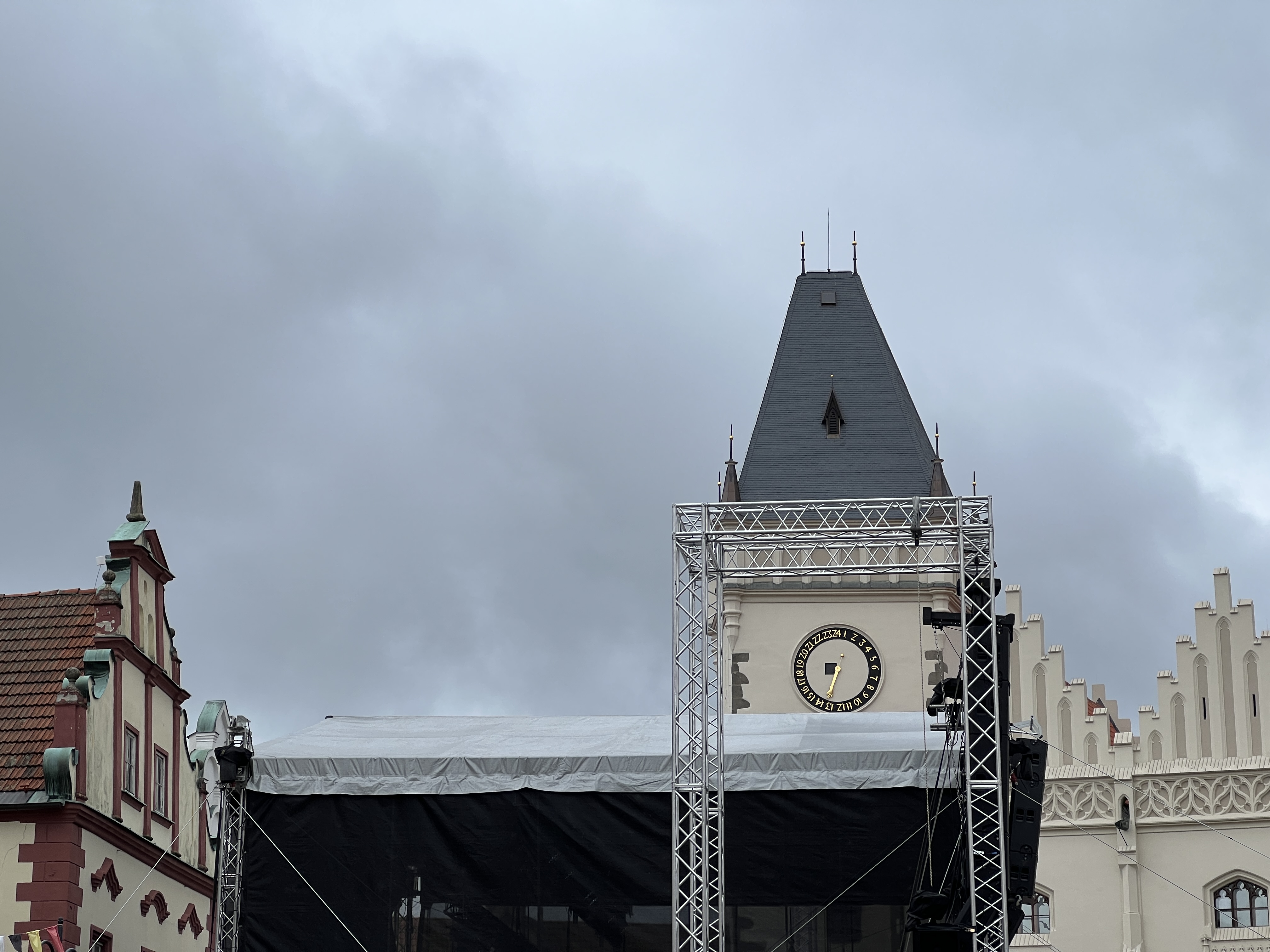 clock tower with stage