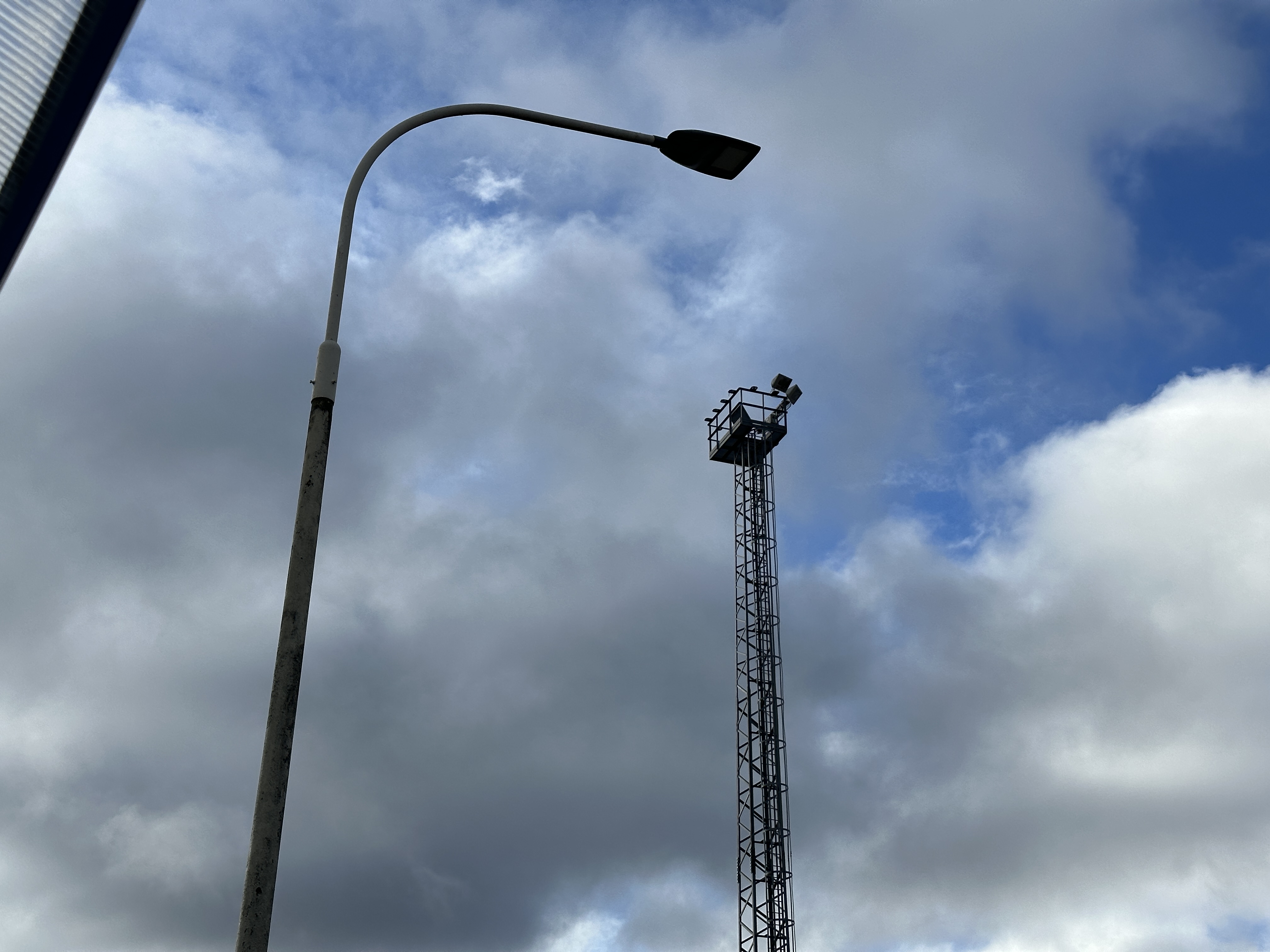 close up tower lamp post