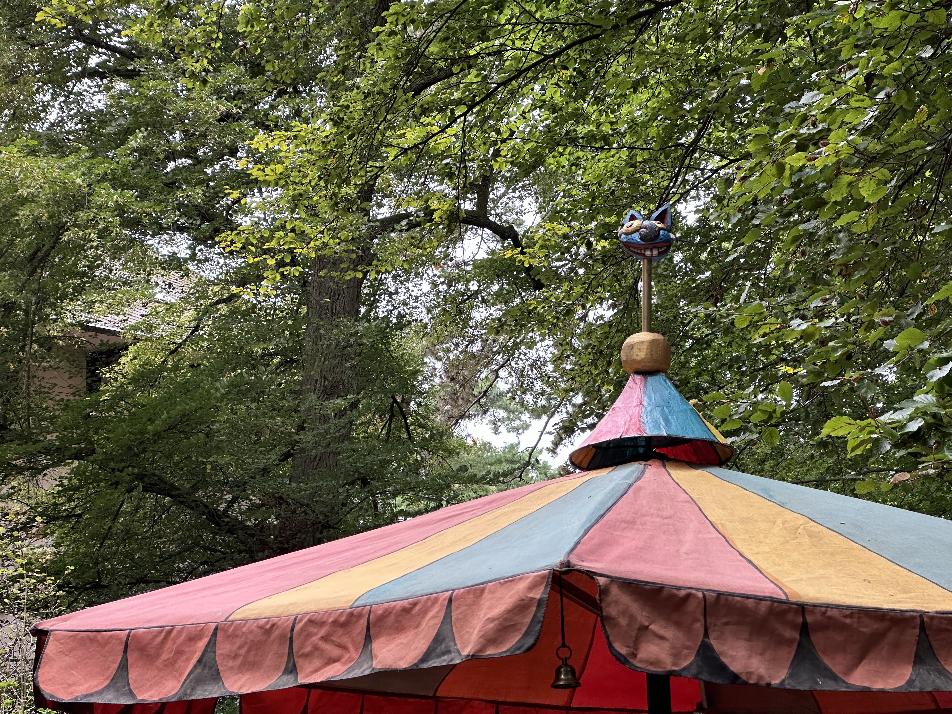 colorful tent top forest