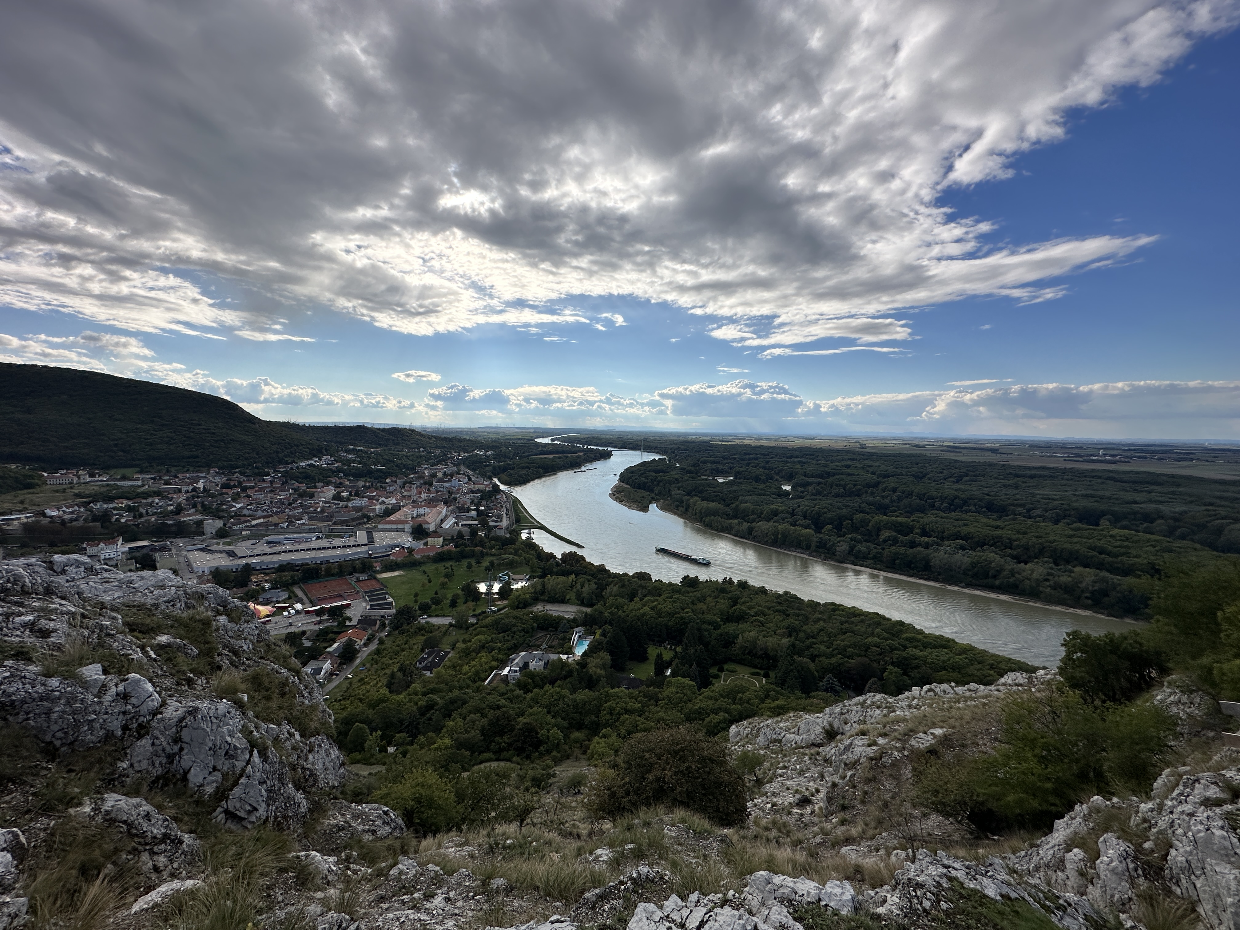 dramatic sky over river
