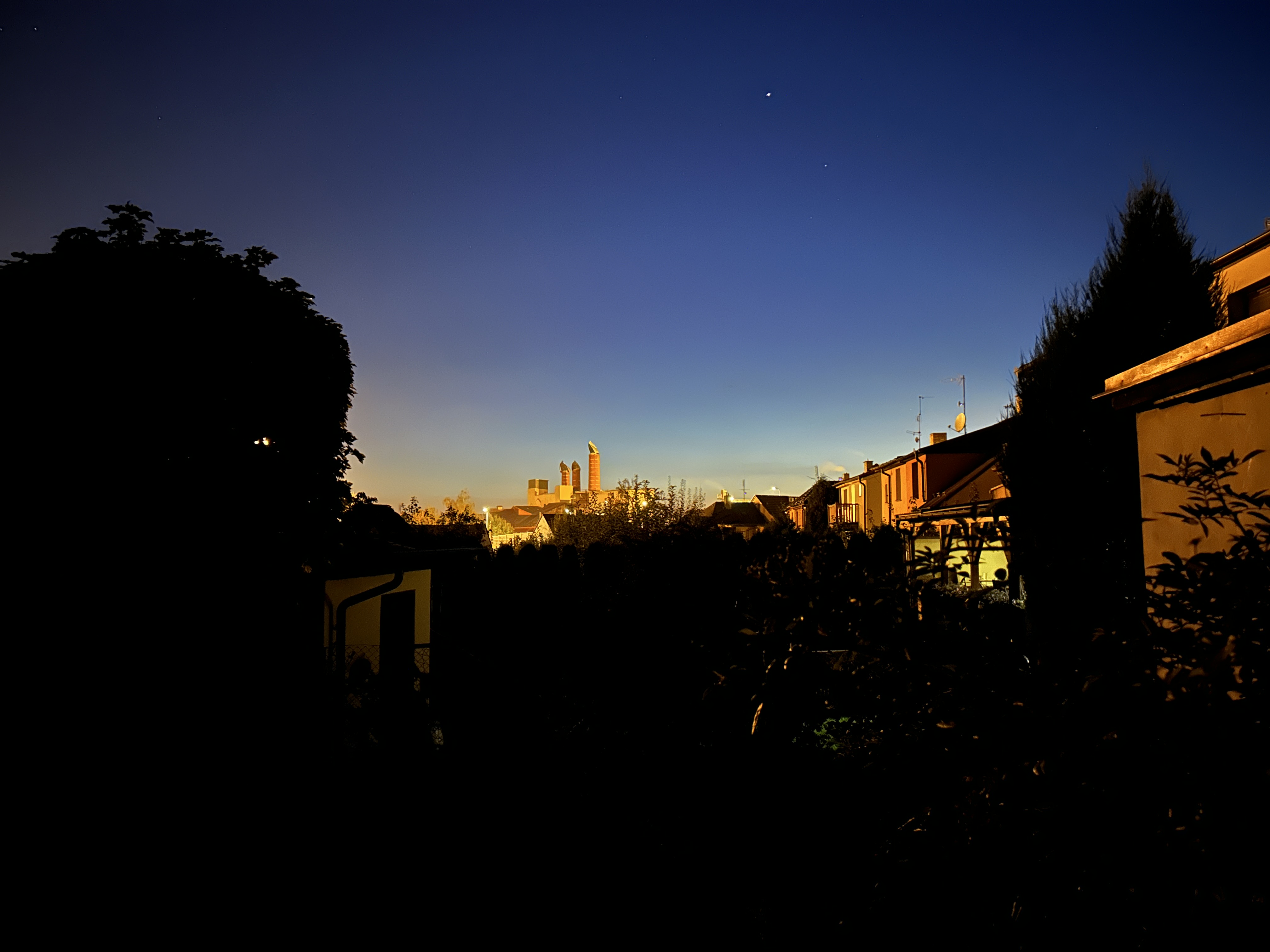 evening skyline with houses