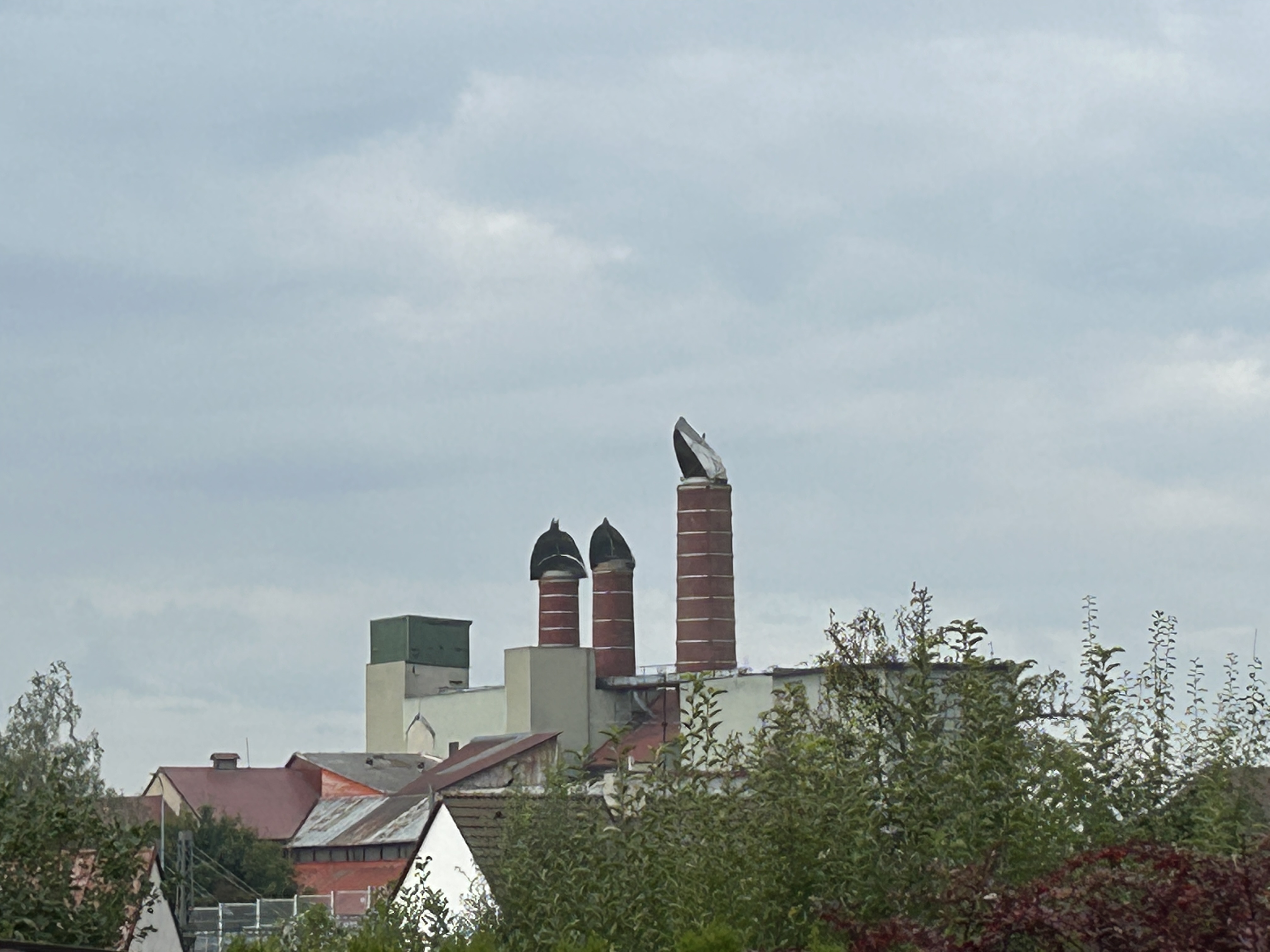industrial chimneys and buildings