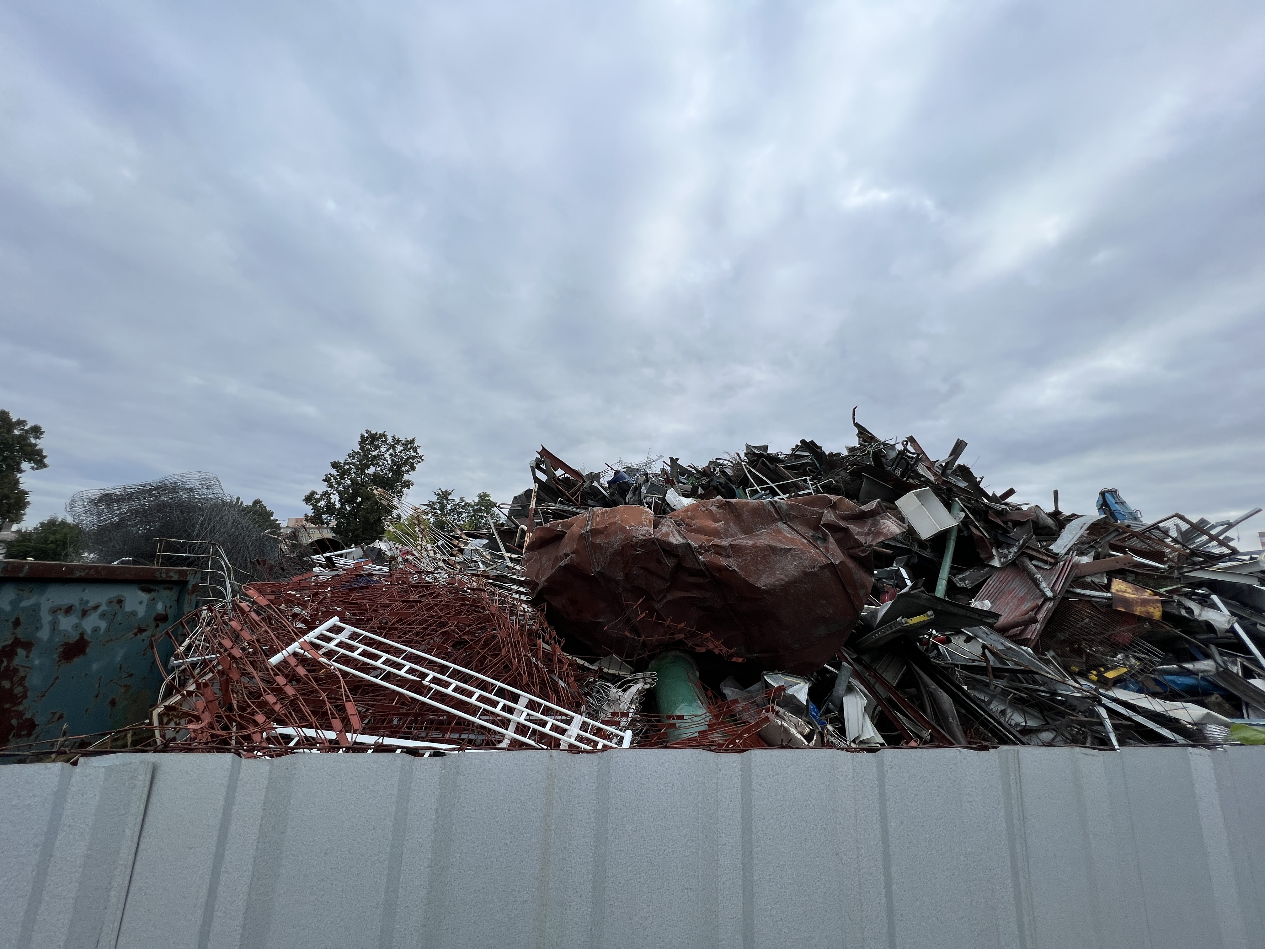large pile of scrap metal