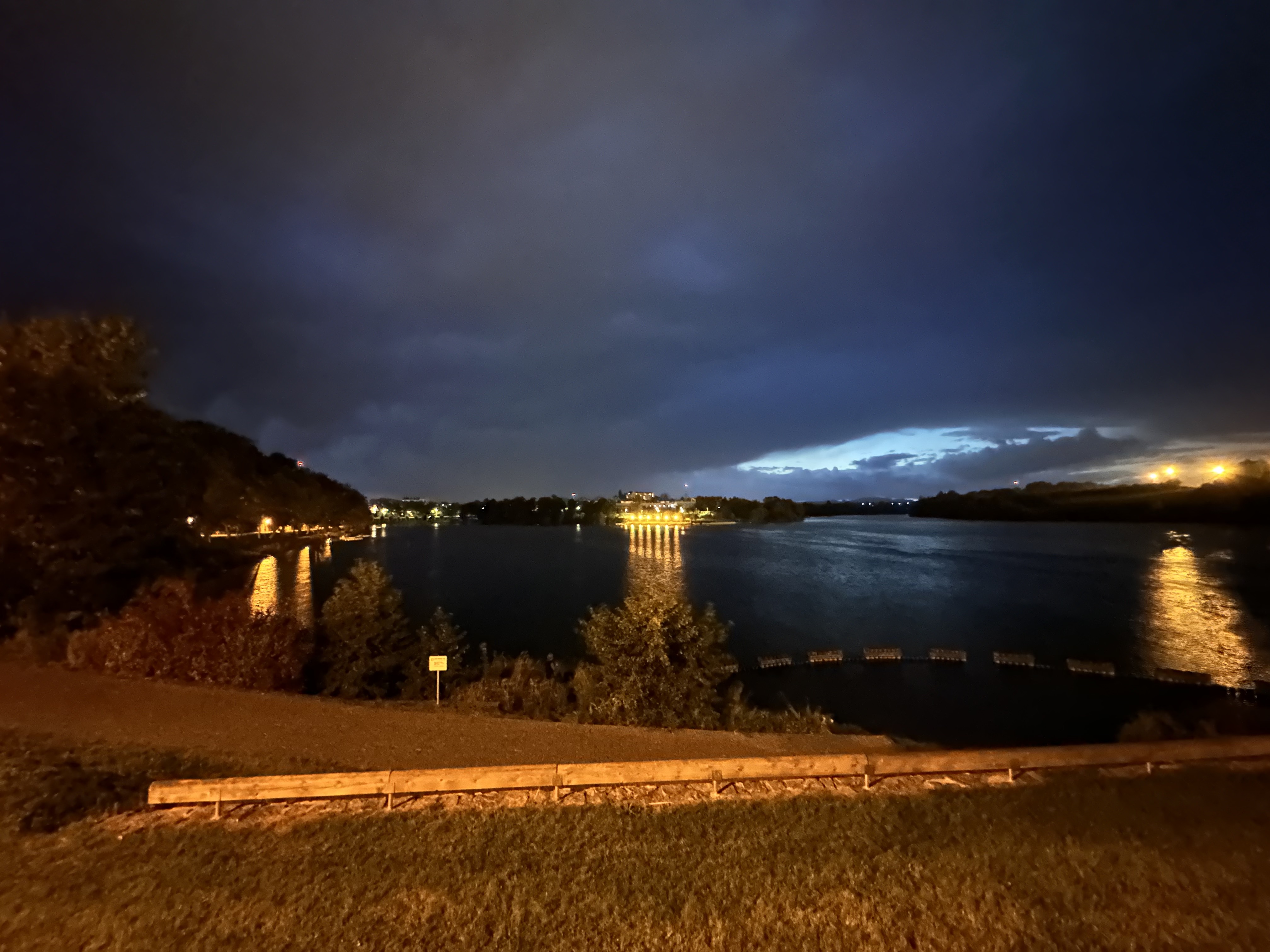 night lake reflection