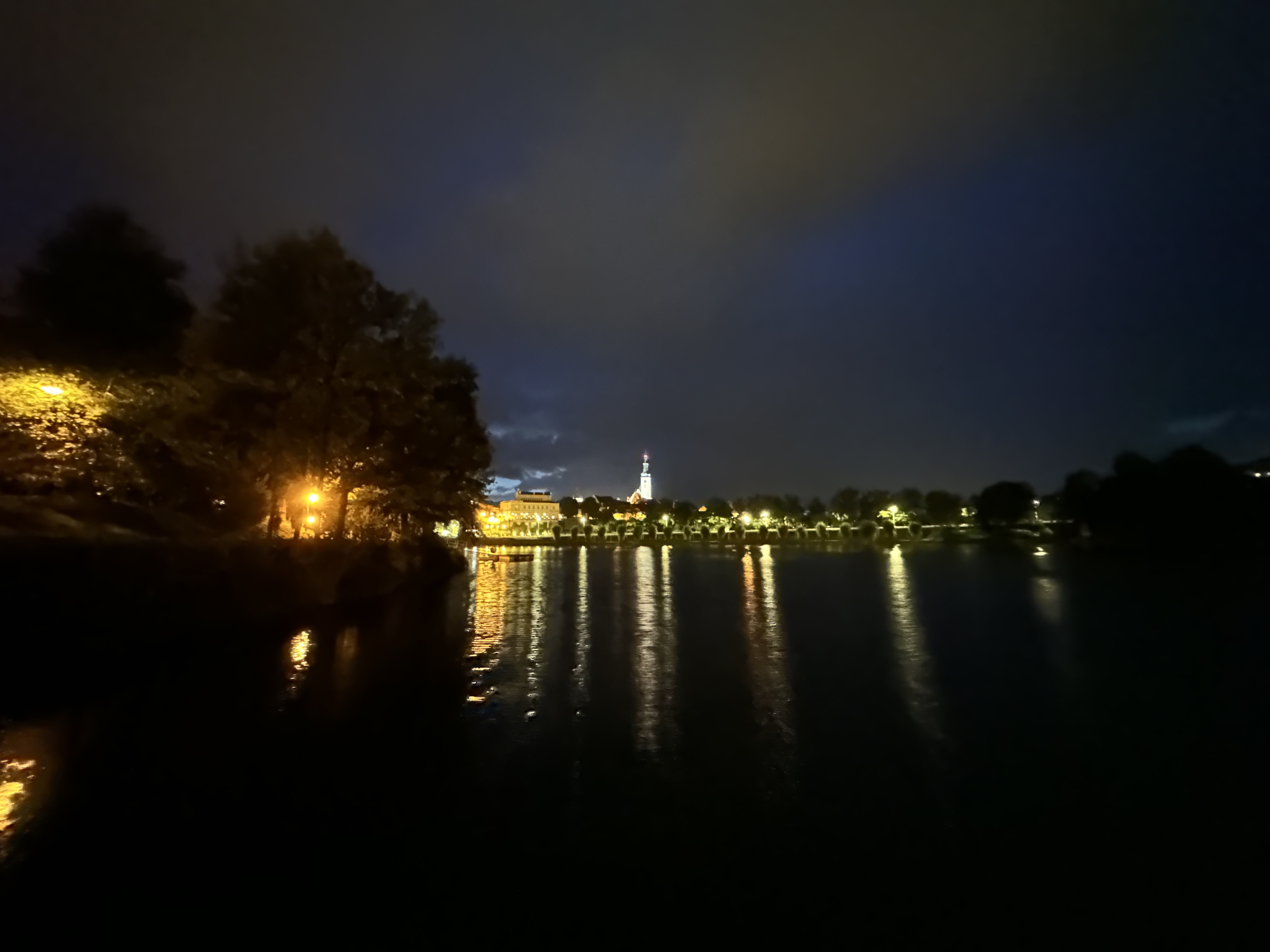 nighttime river view