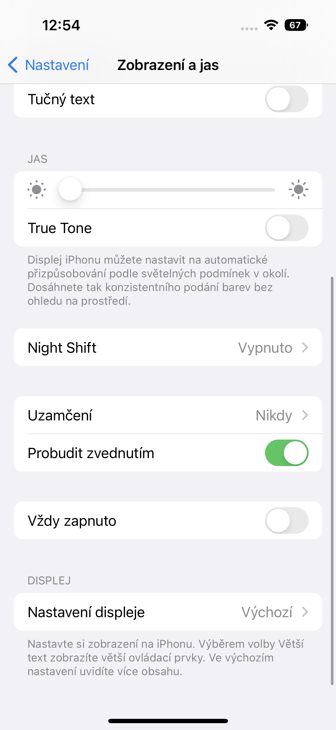 phone display settings options