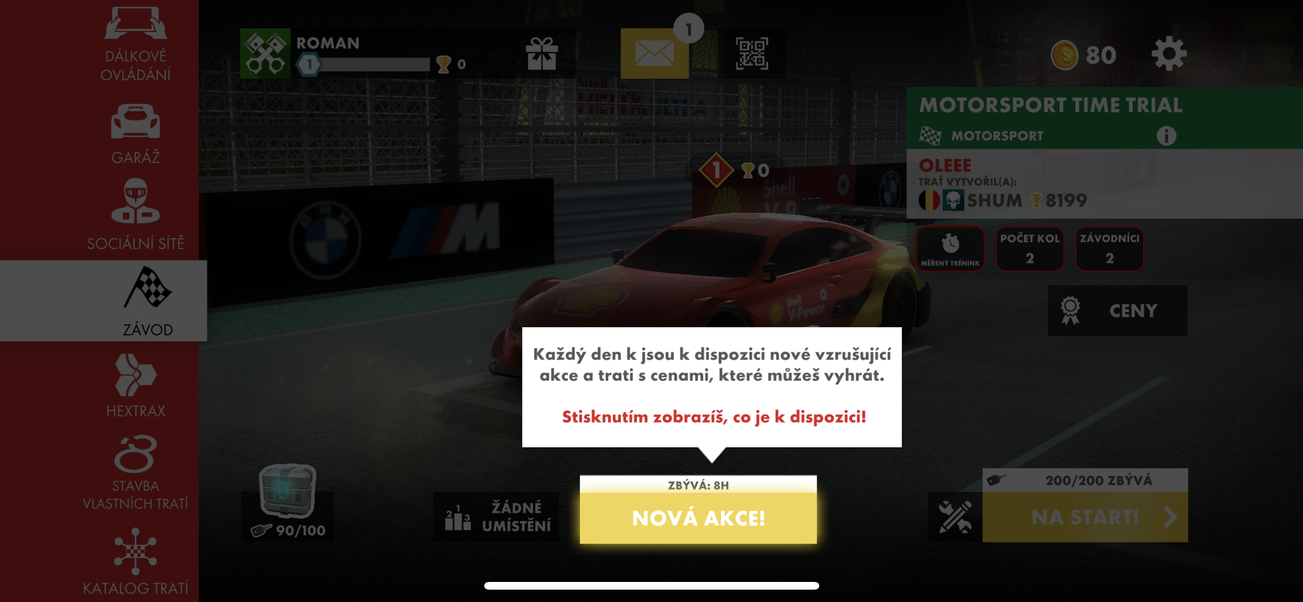 racing game time trial screen