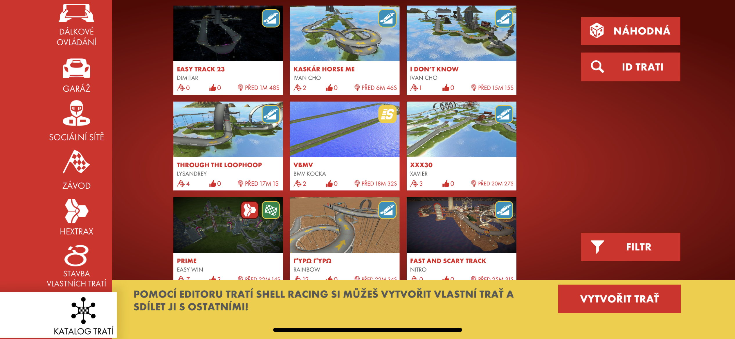 racing track catalog