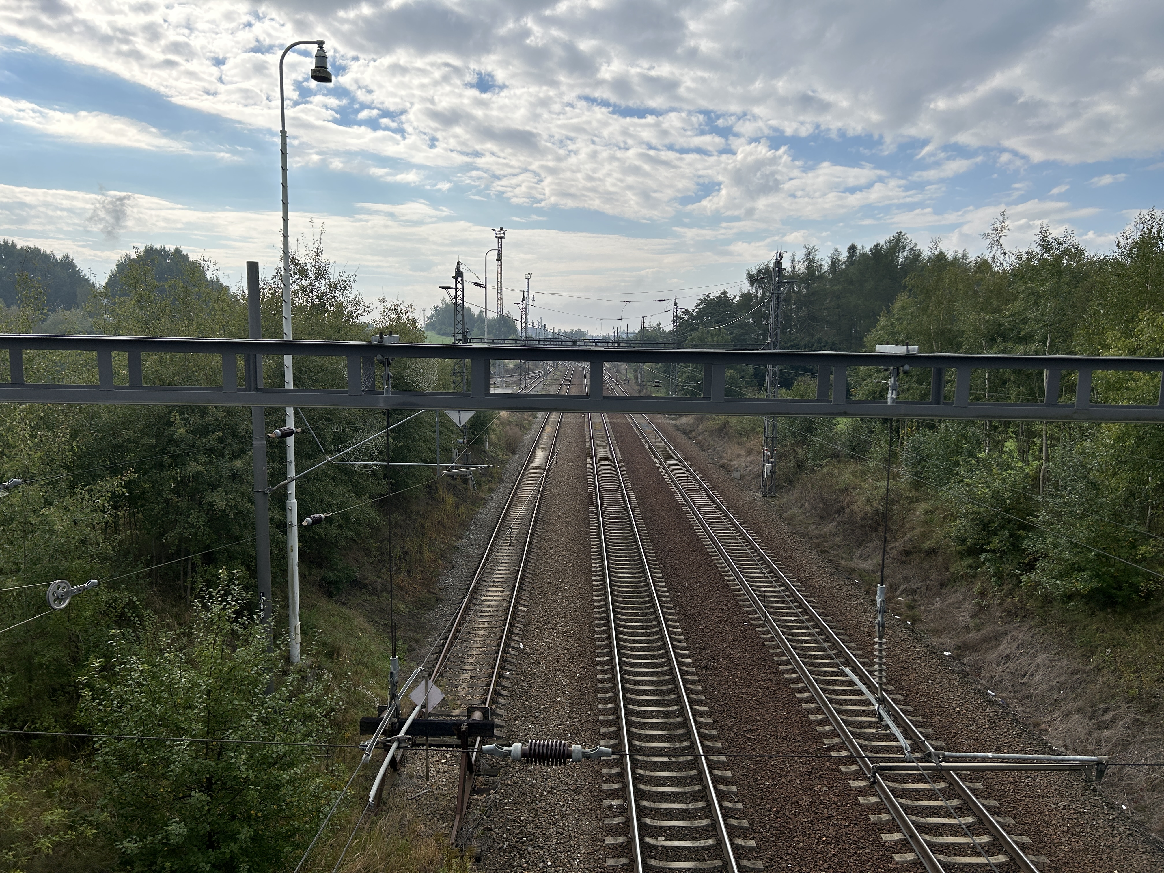 railway tracks and trees