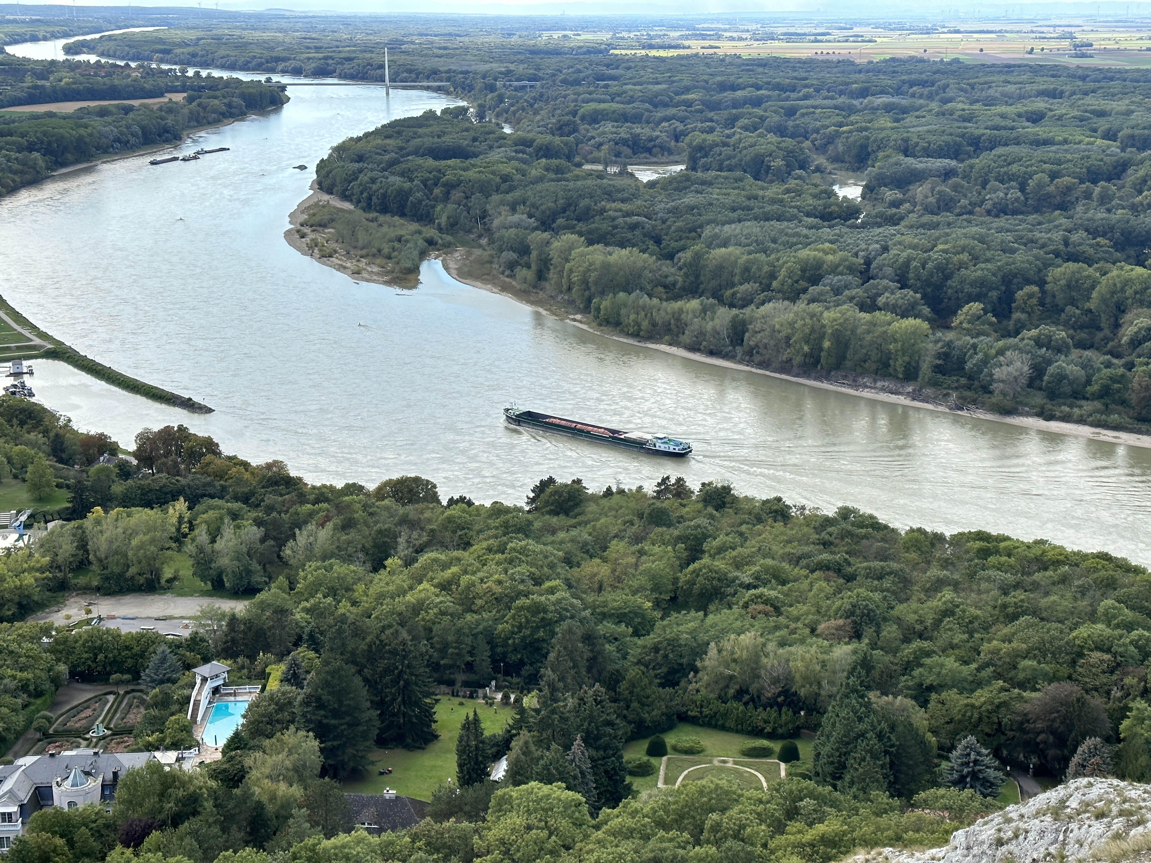 river barge forest view