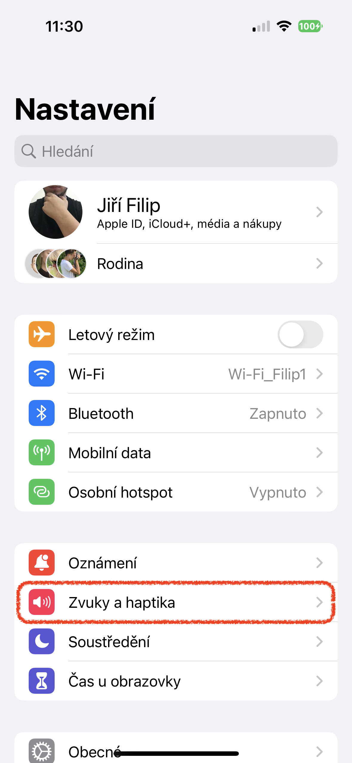 sound haptics settings