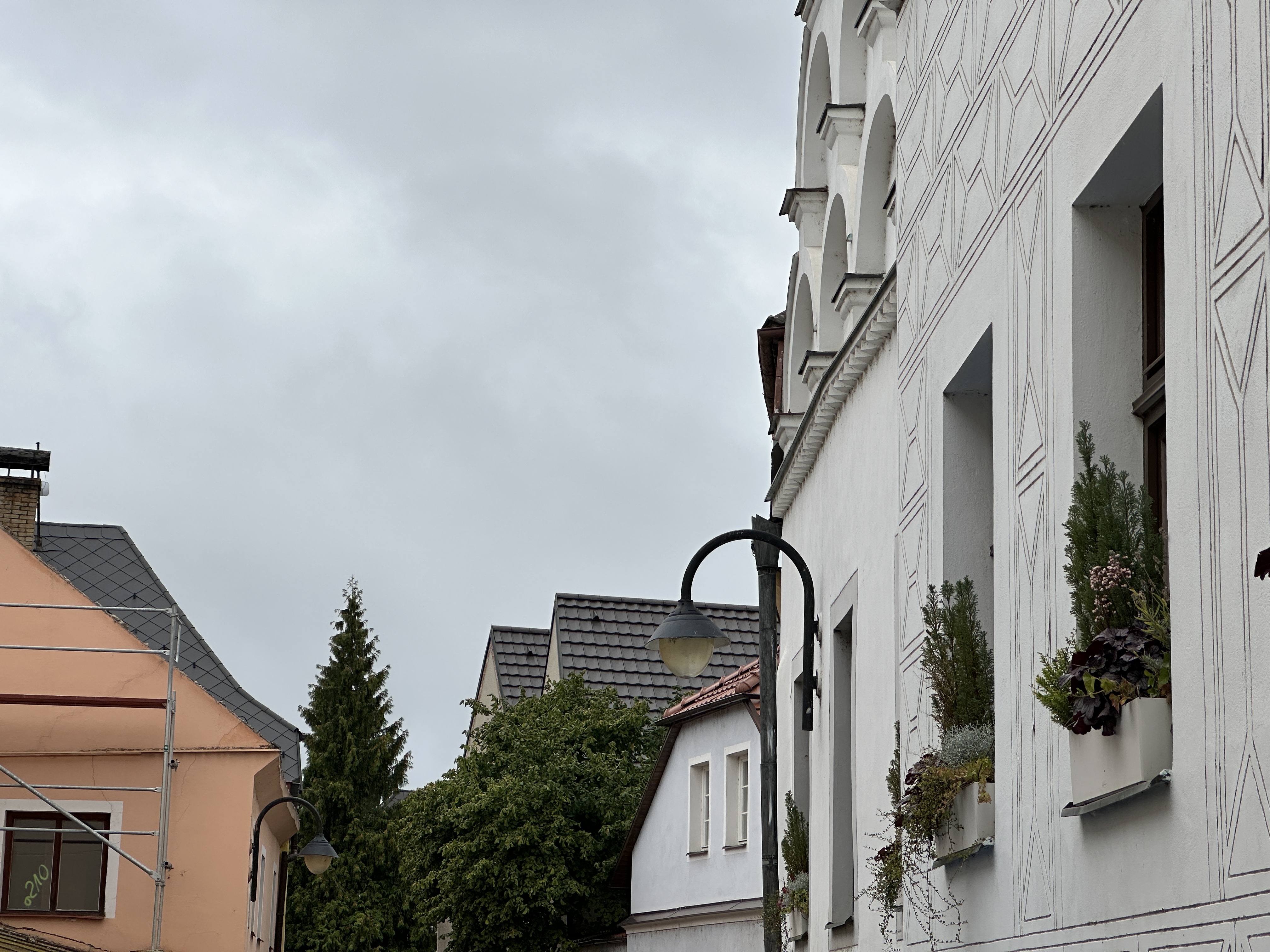 street view with historic buildings