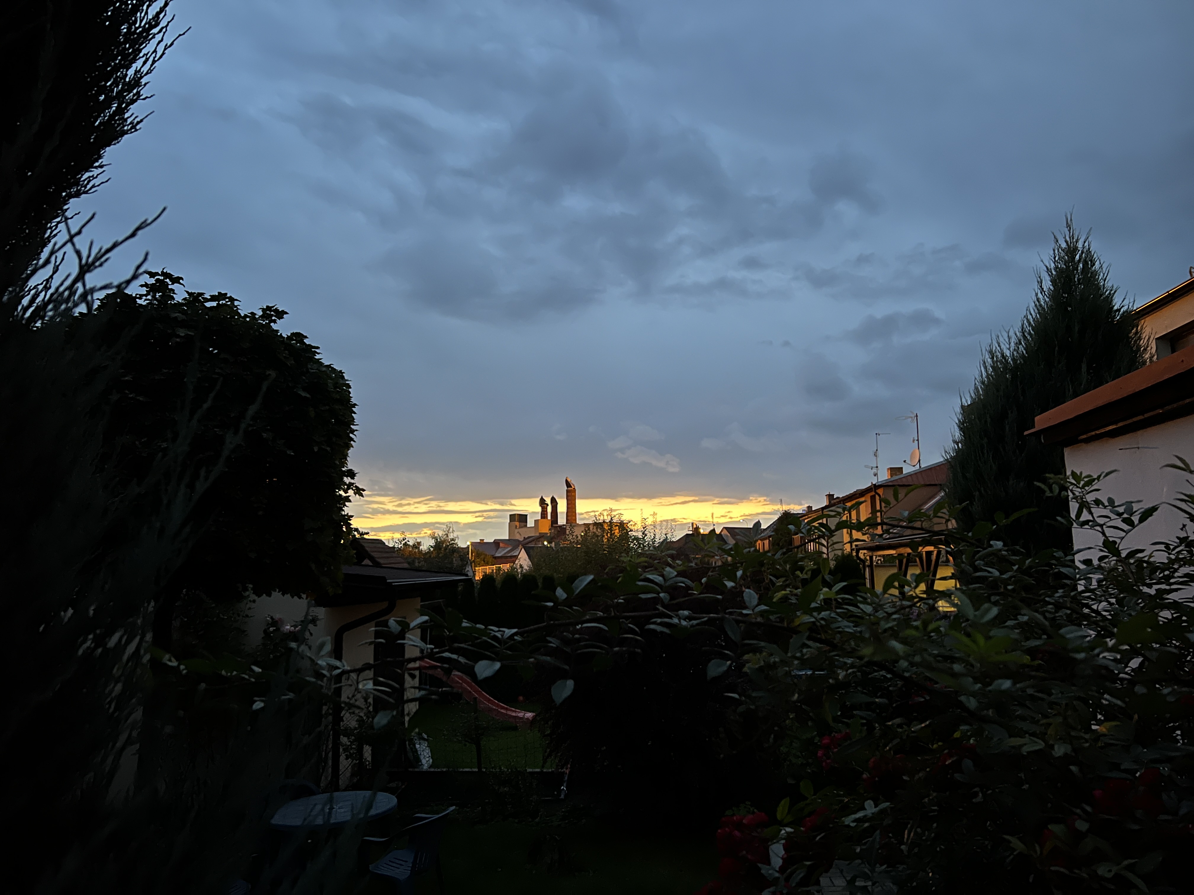 suburban sunset view