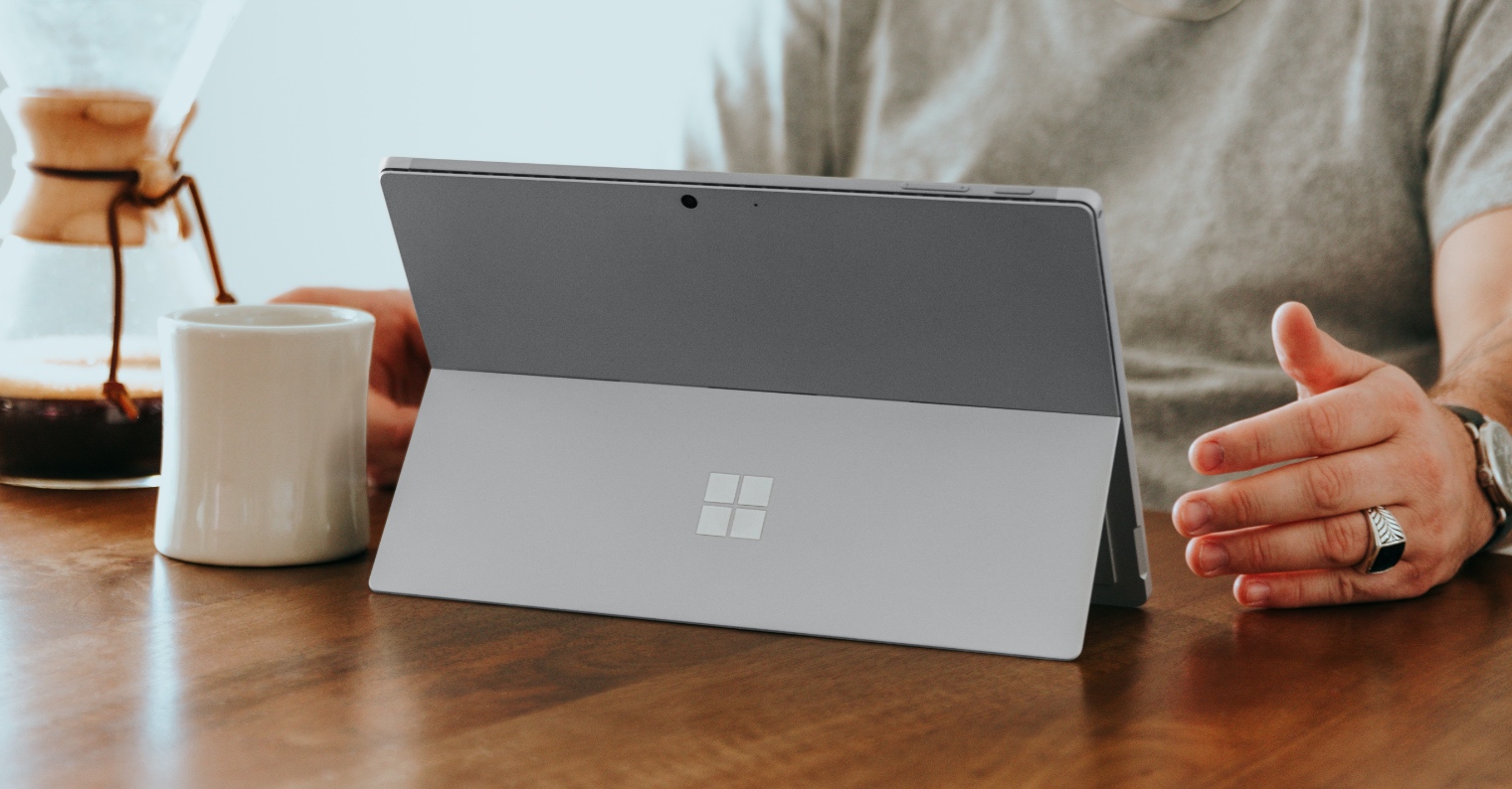 surface tablet on desk