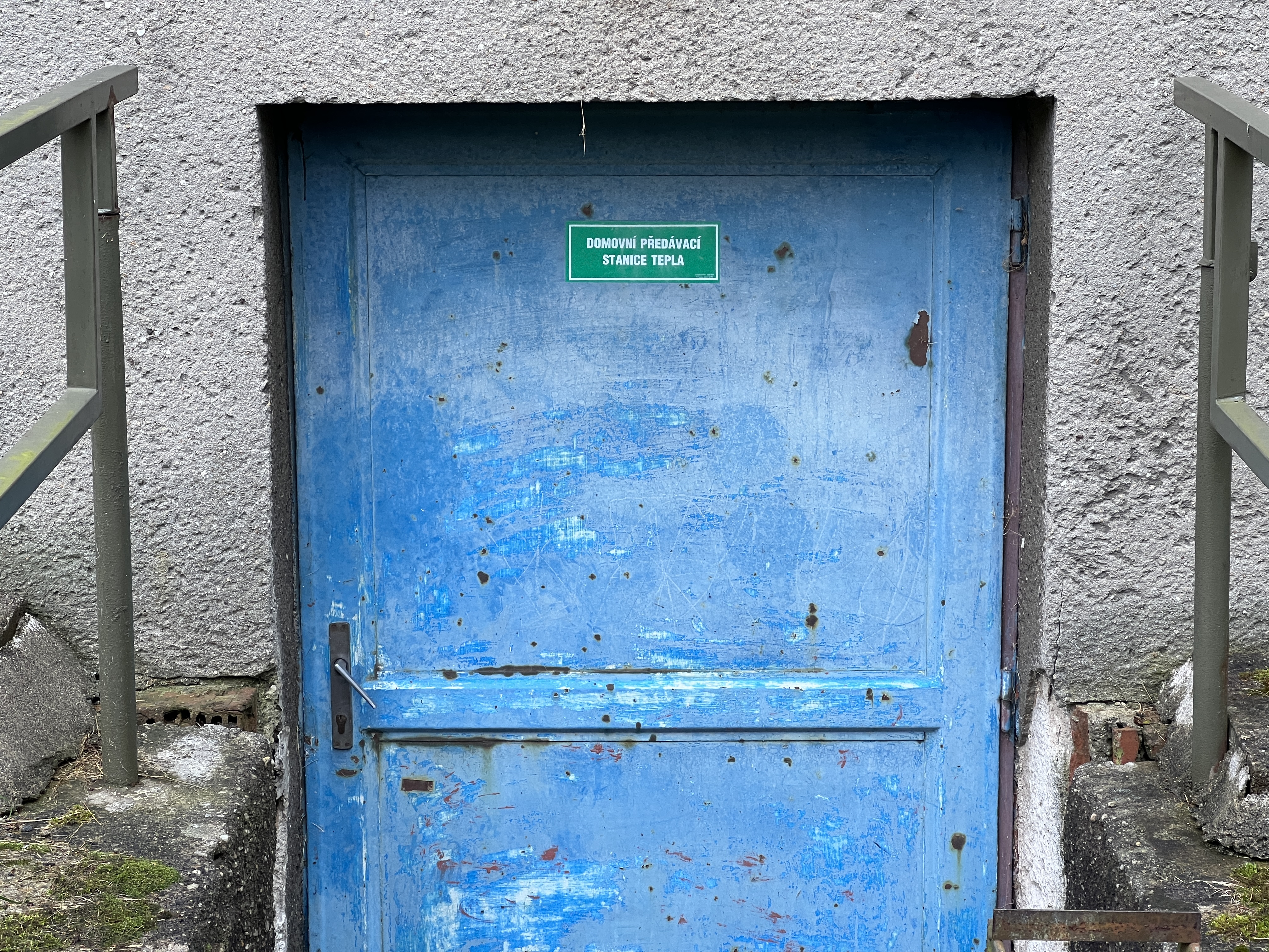 weathered blue door