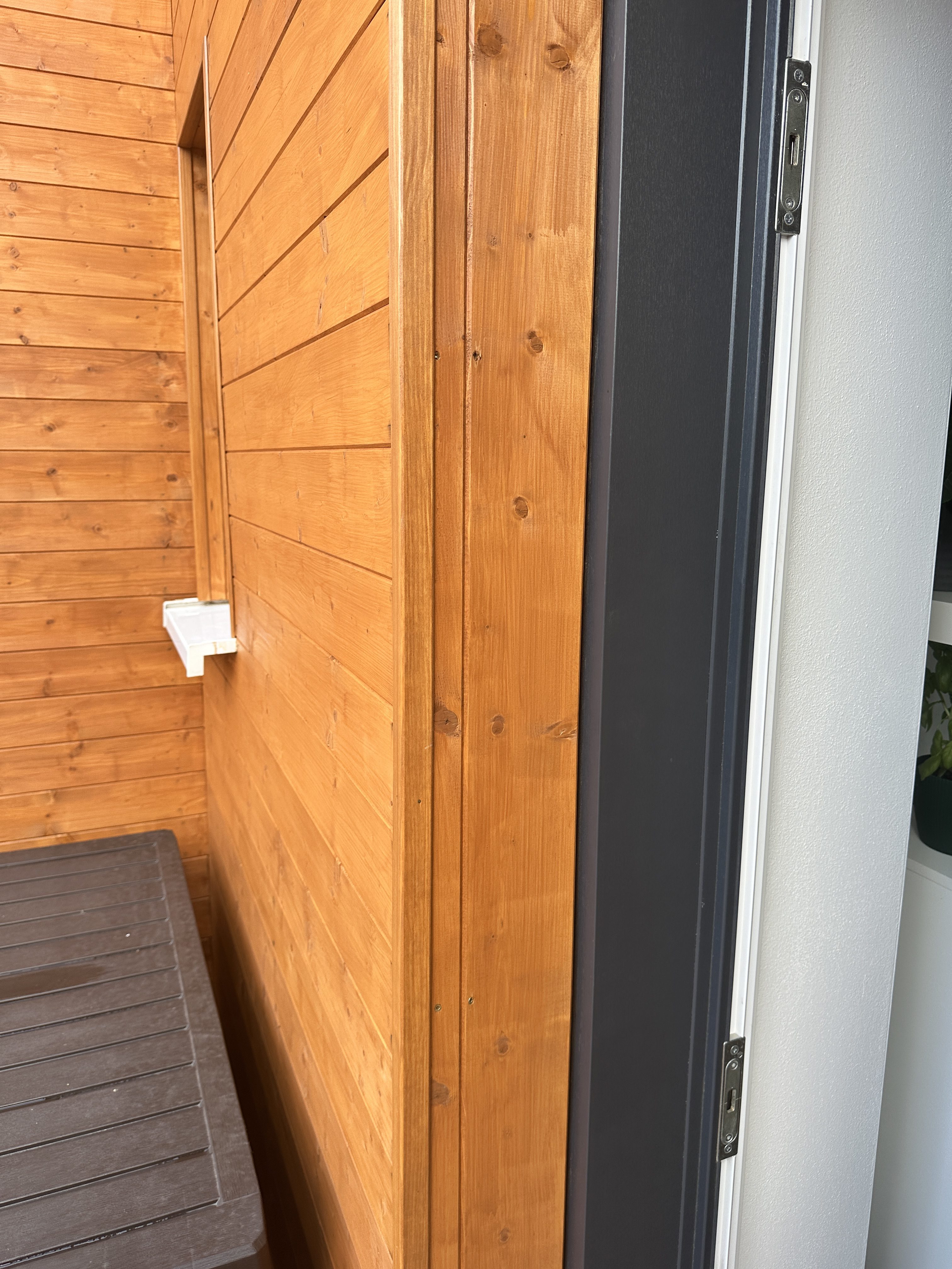 wooden wall and door frame