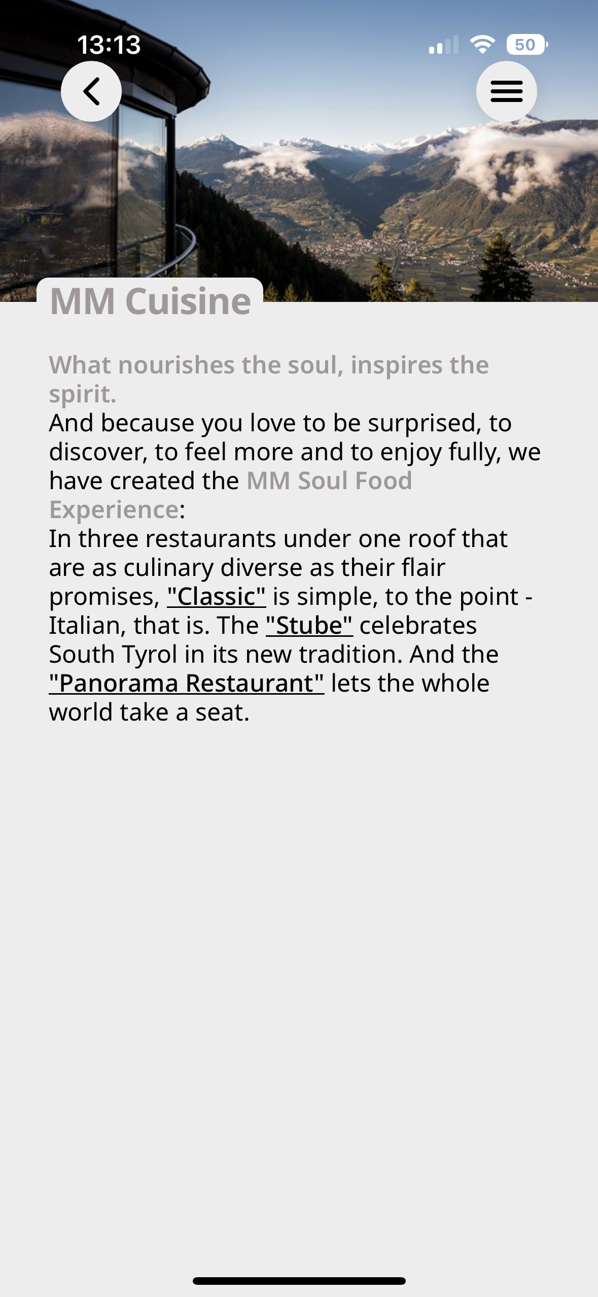 app interface mm cuisine