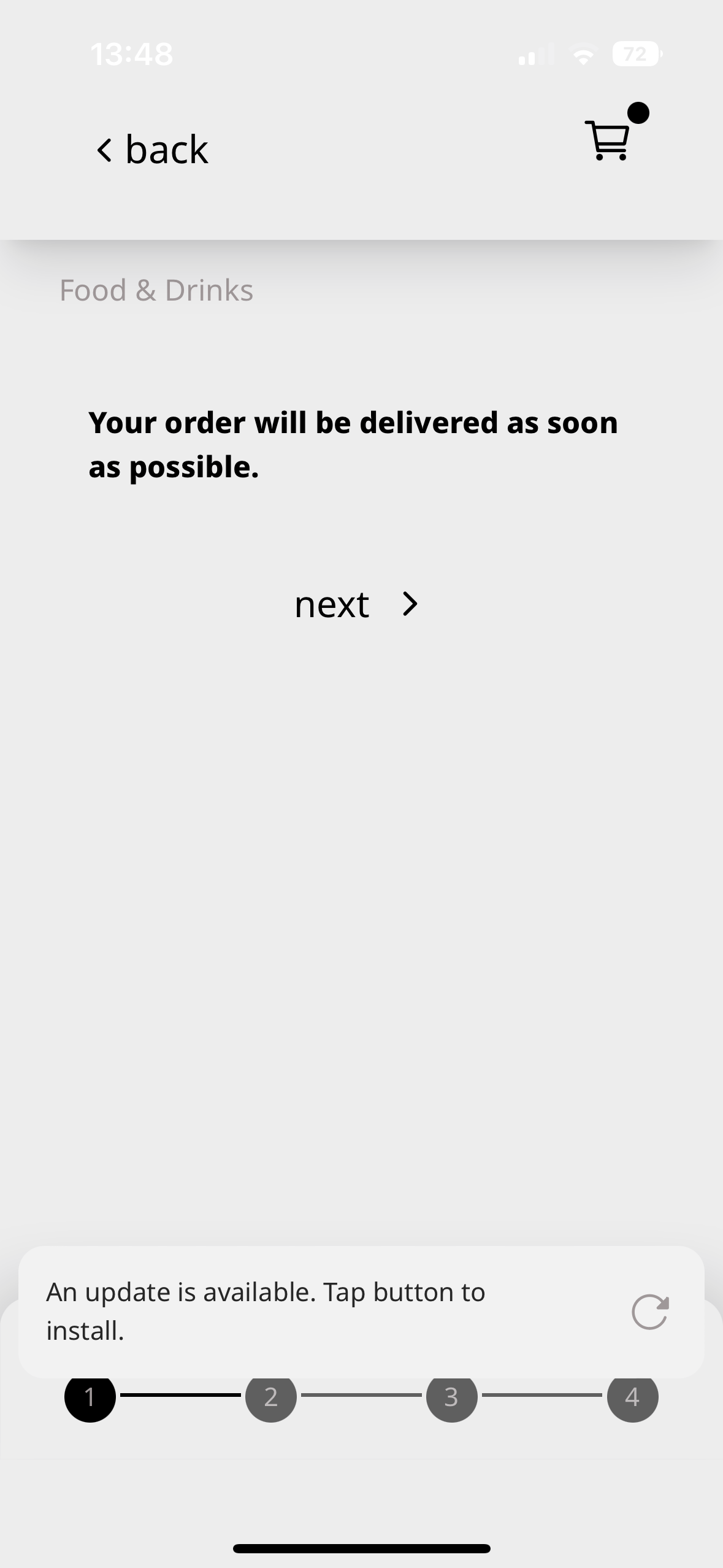 app interface order progress