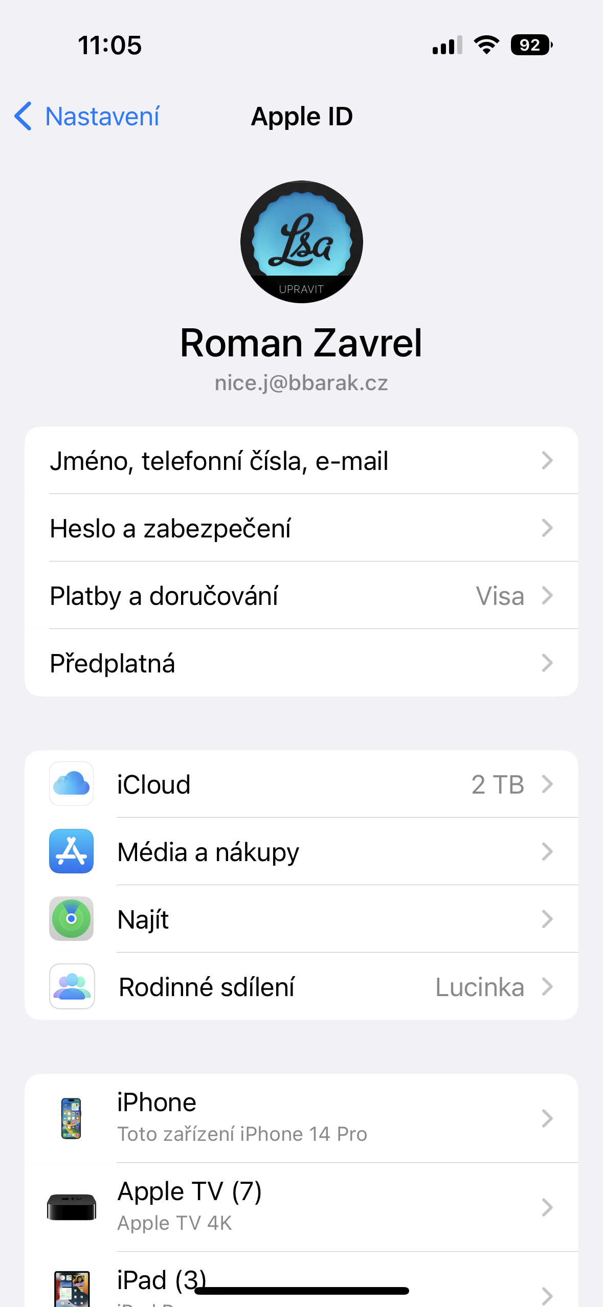 apple id settings screen