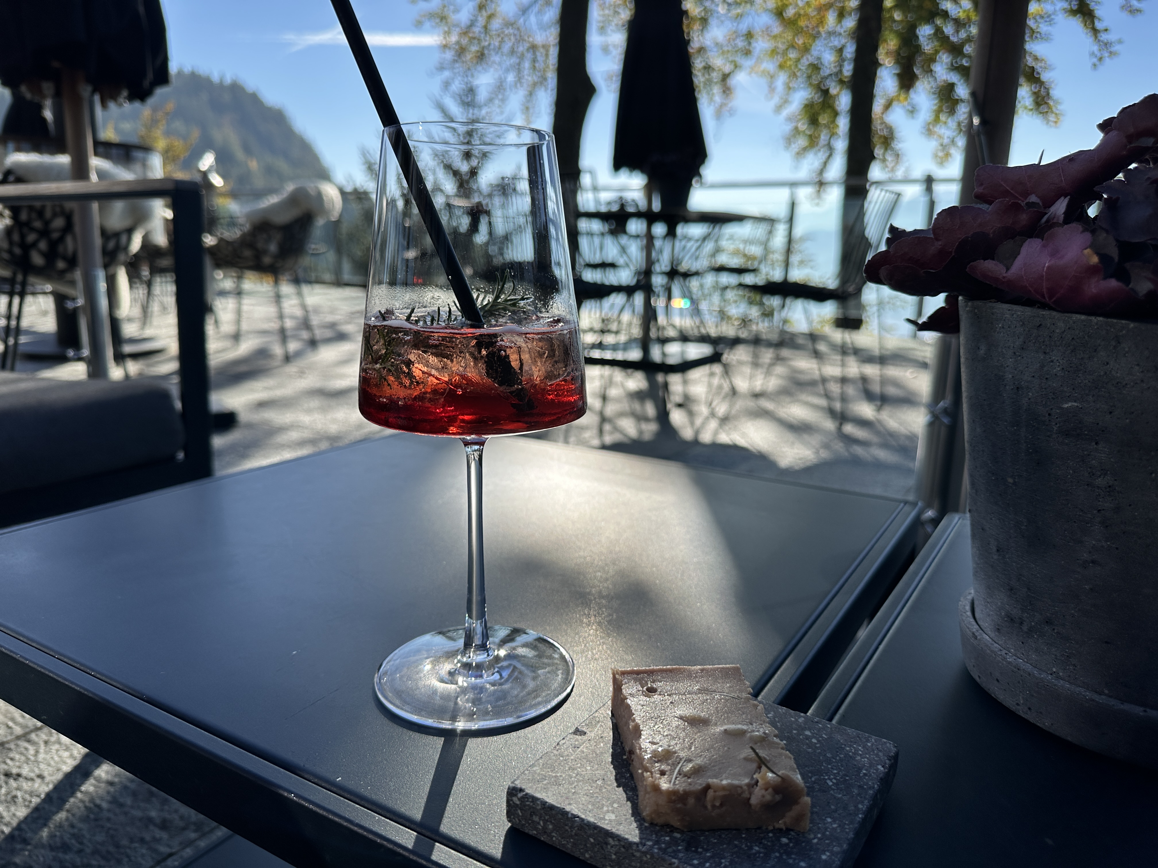 drink on patio table