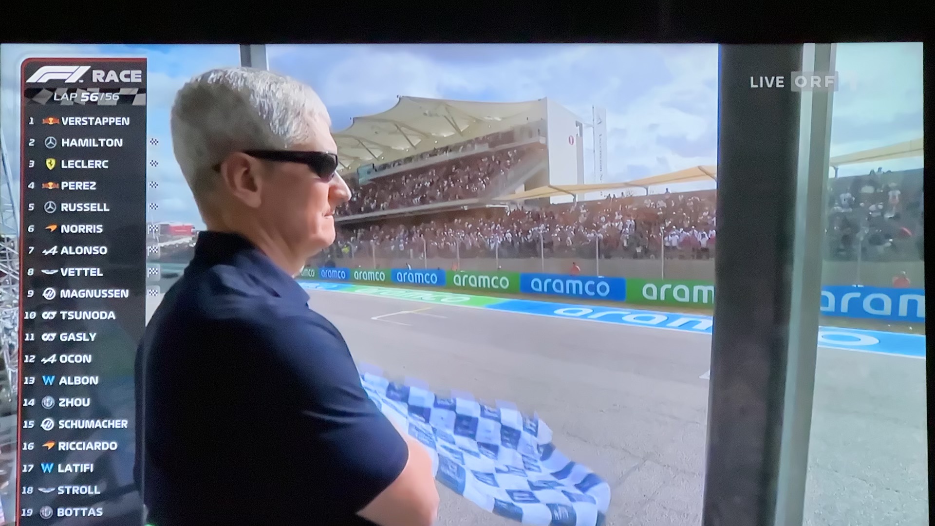 formula one race flag scene