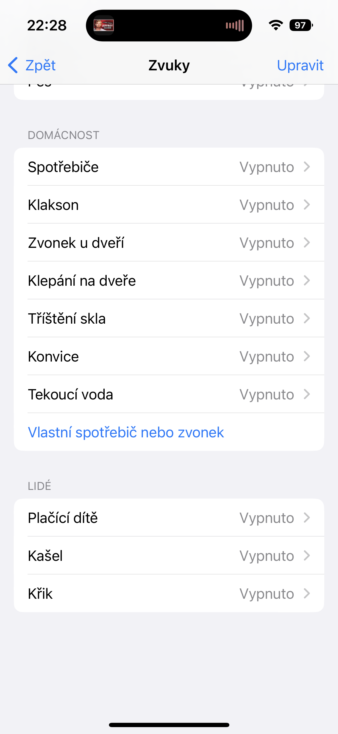 home sound settings menu