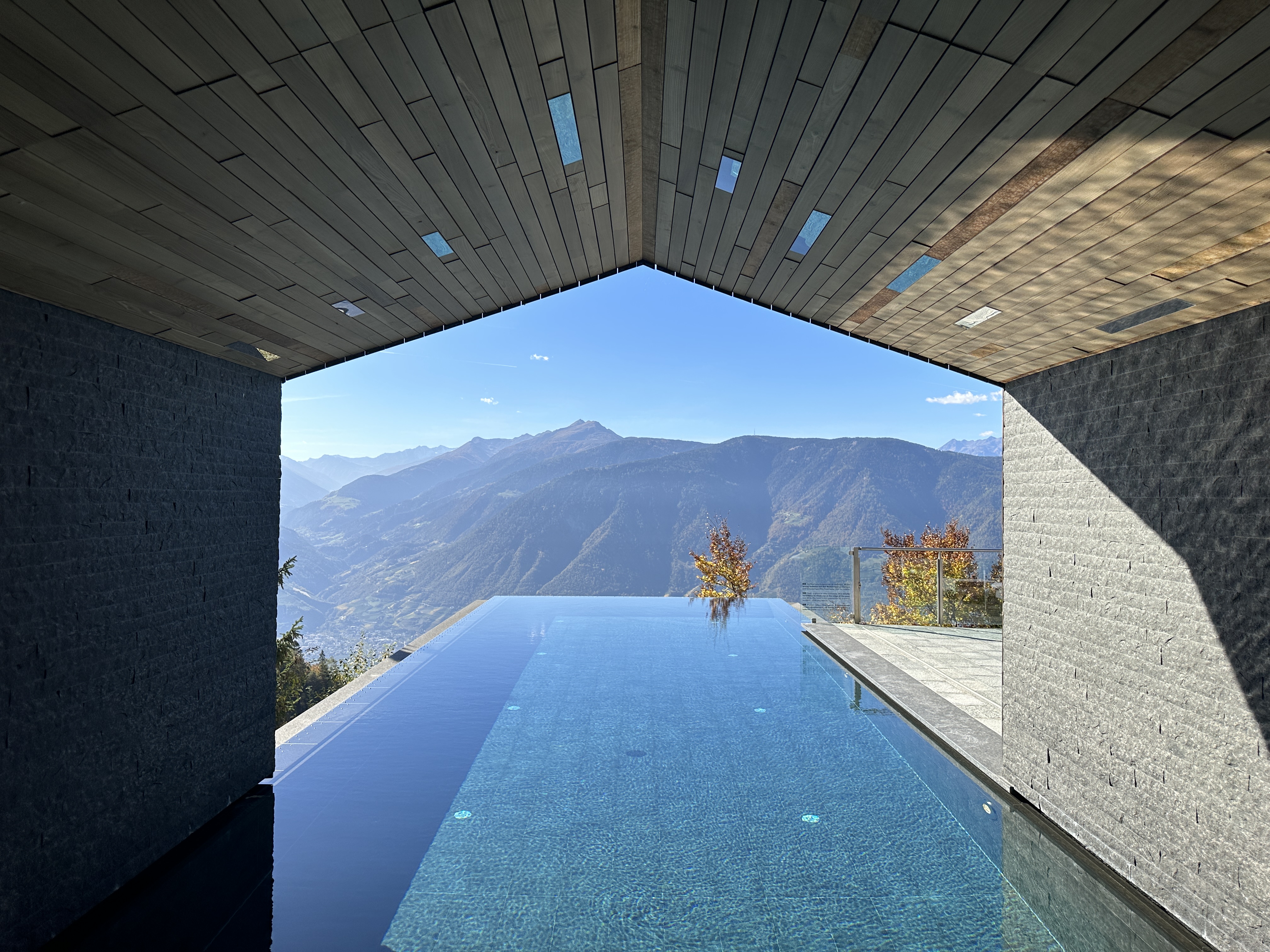 infinity pool with mountain view