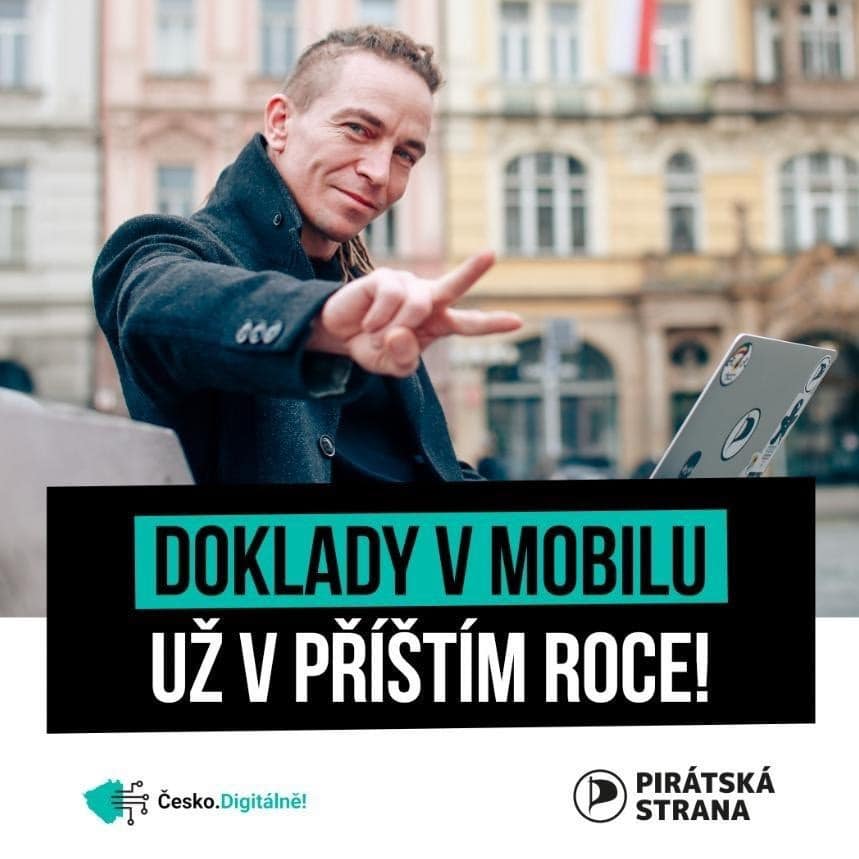 man pointing with digital documents ad