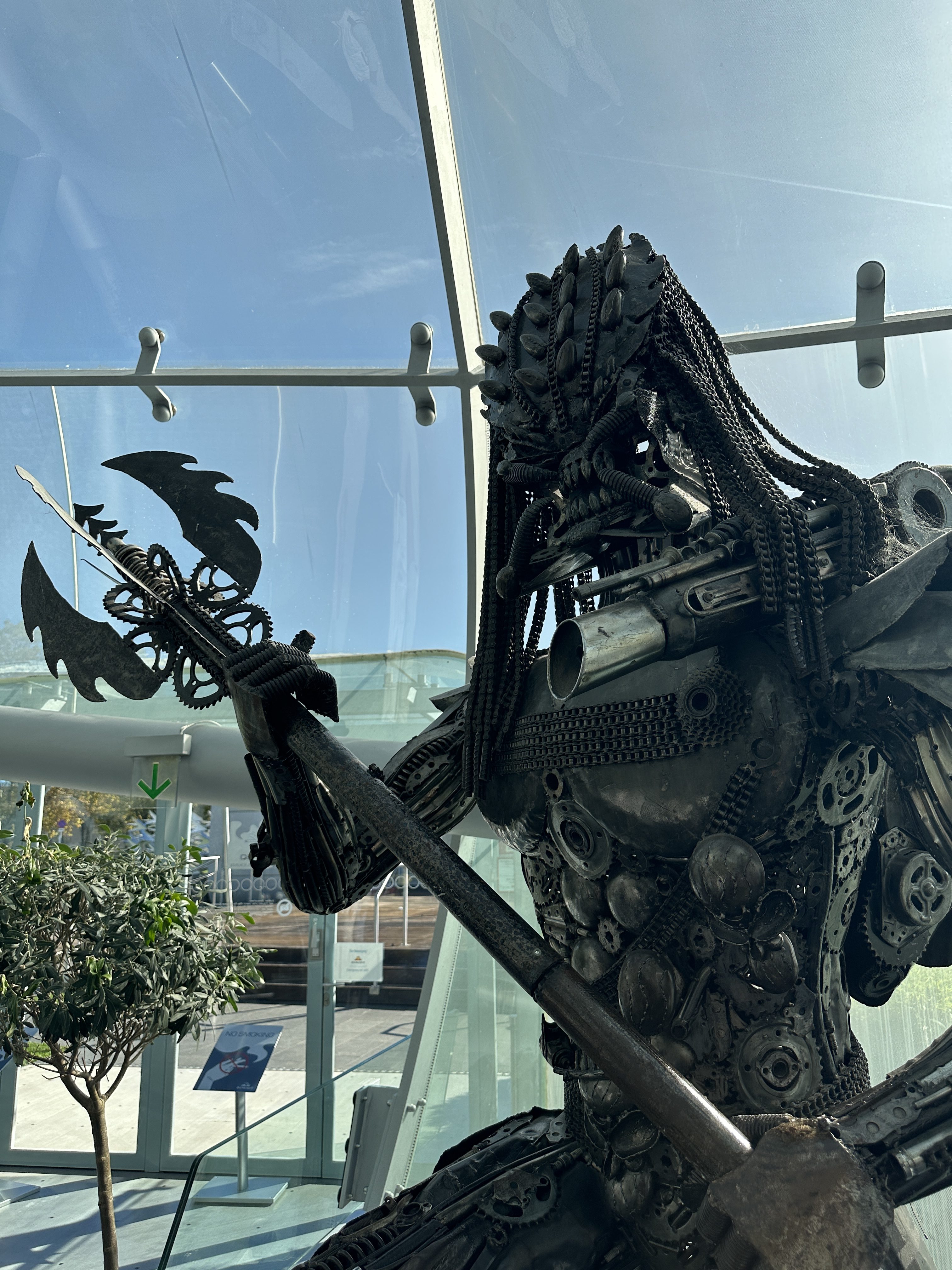 metal warrior sculpture
