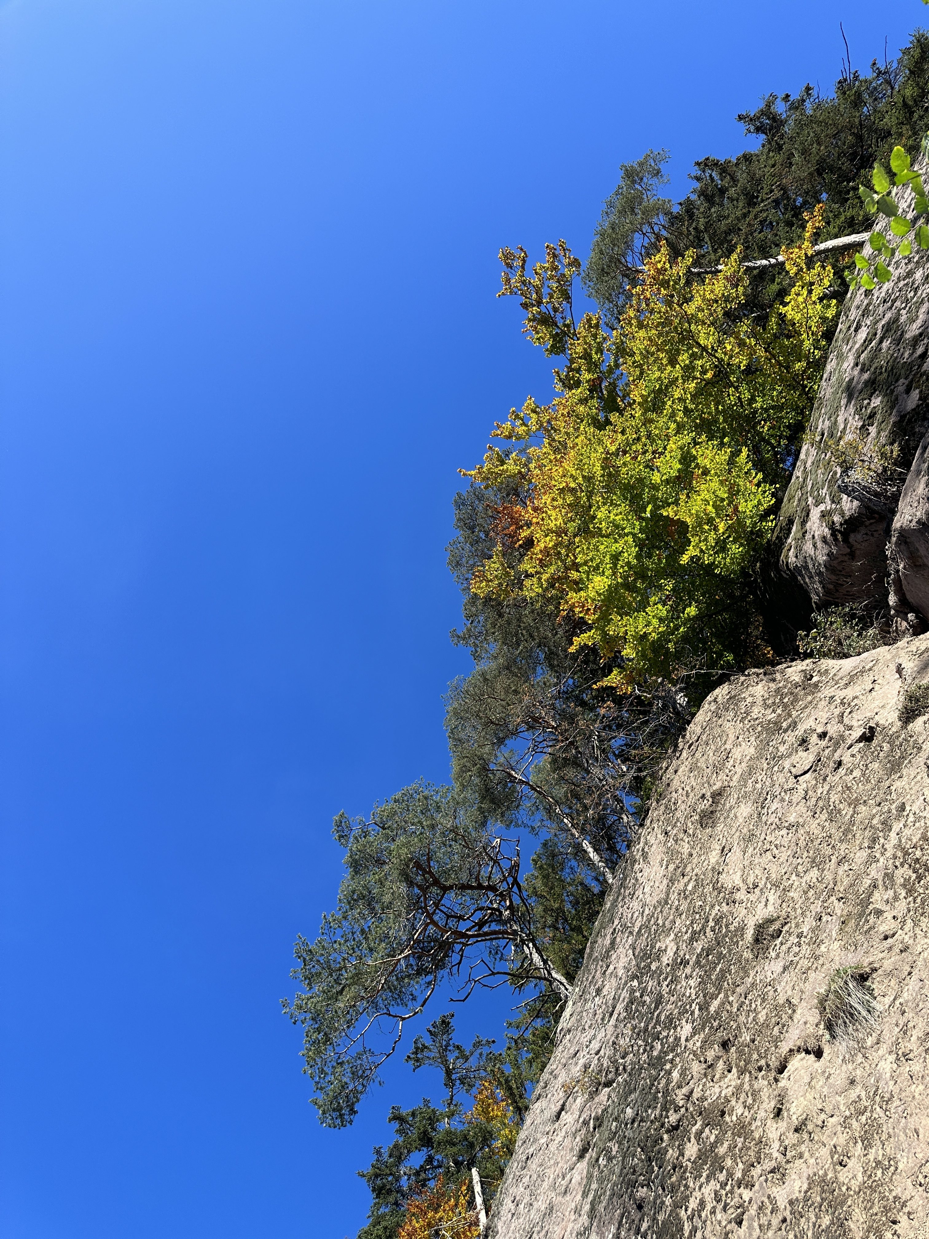 rocky cliff with blue sky