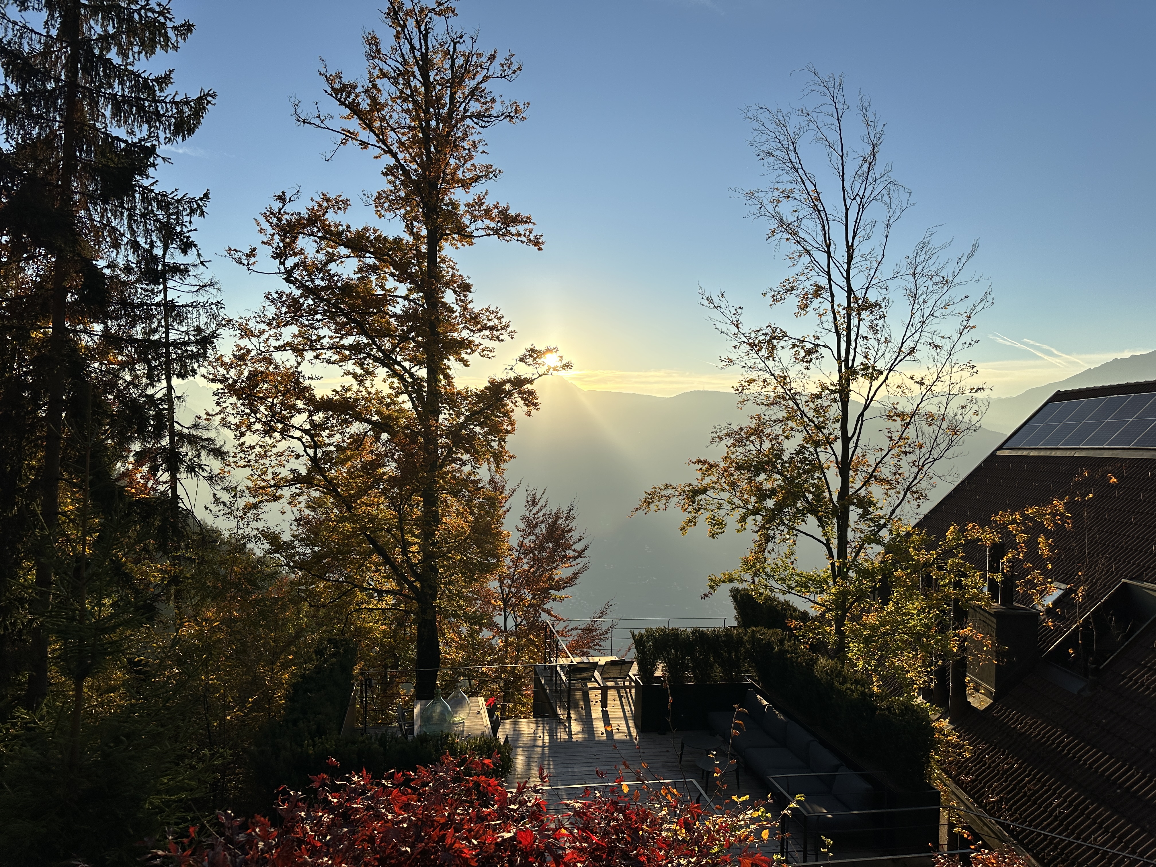 sunrise over terrace