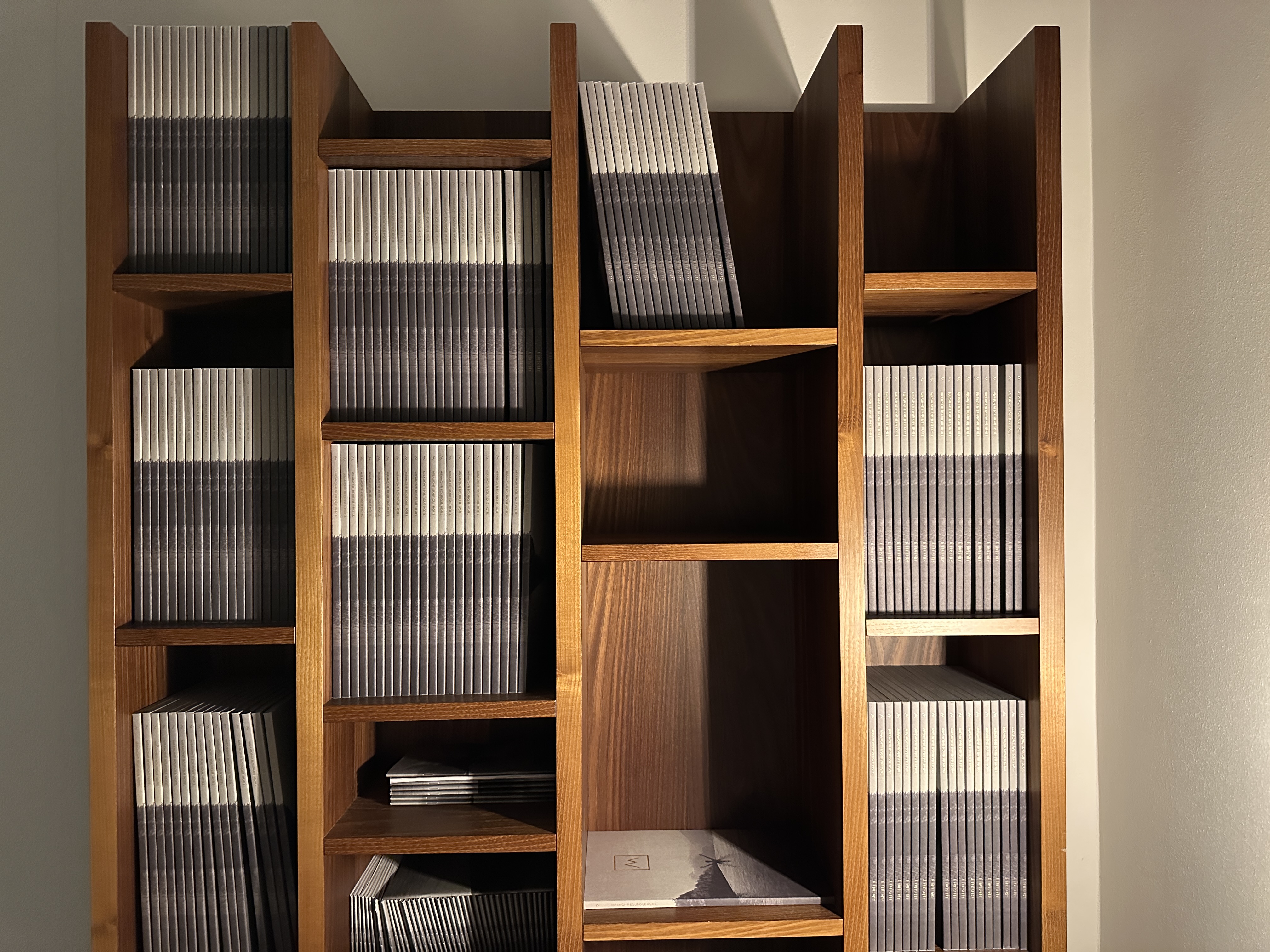 wooden shelf books