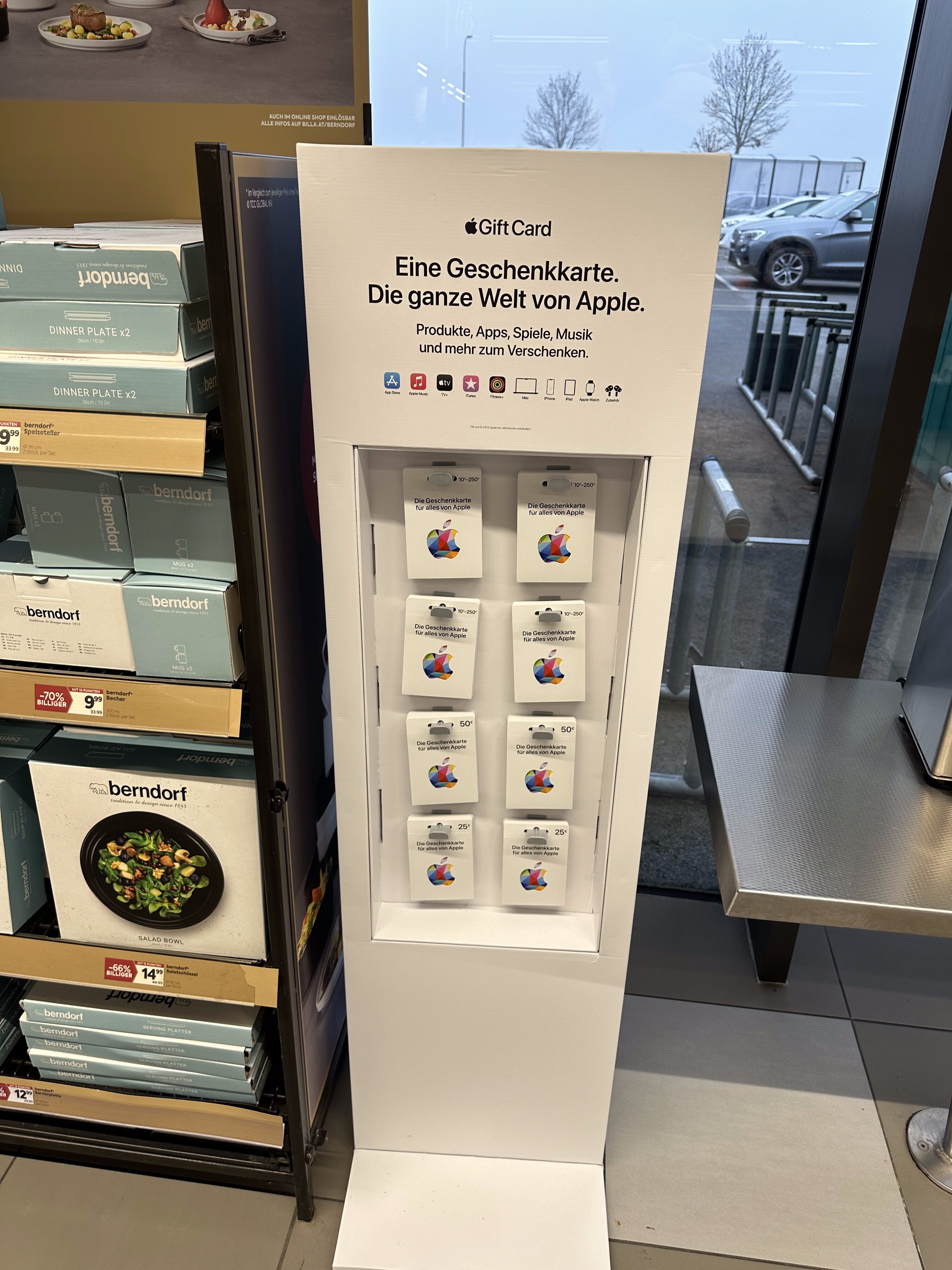 apple gift card display stand