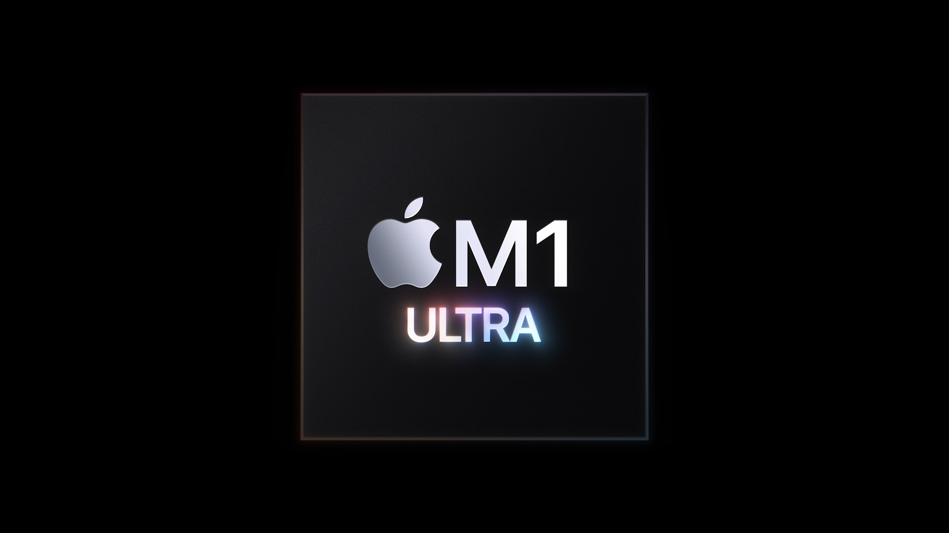apple m1 ultra logo dark background