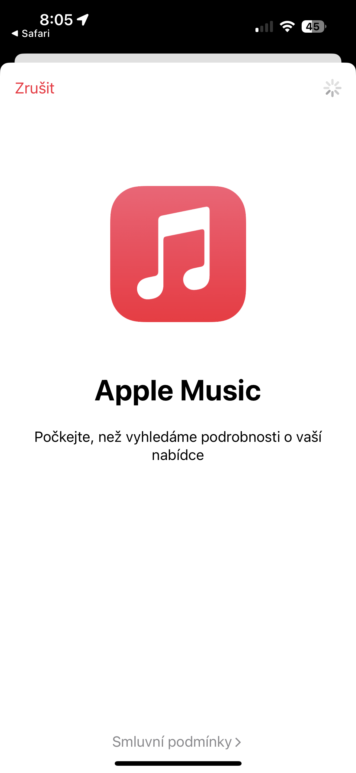 apple music offer screen