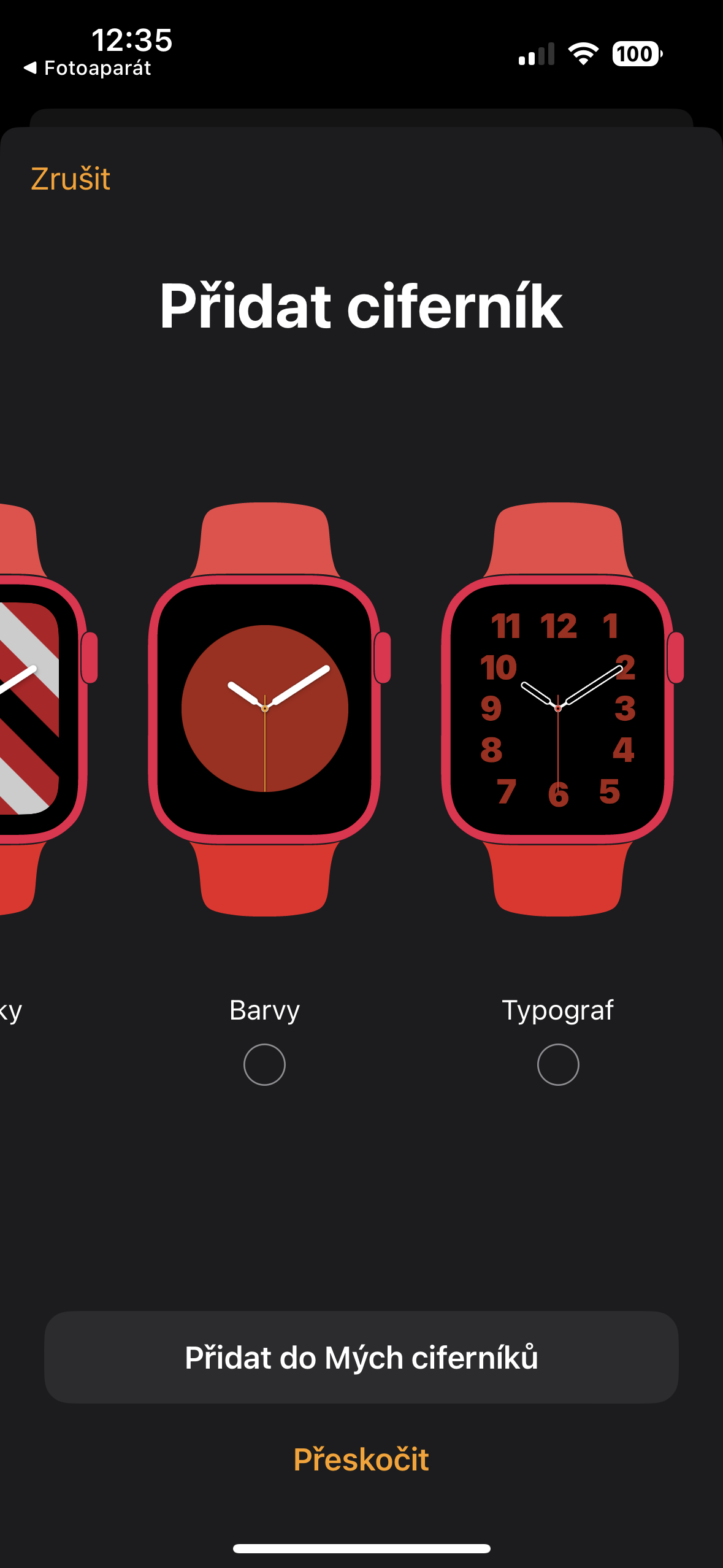 apple watch face selection