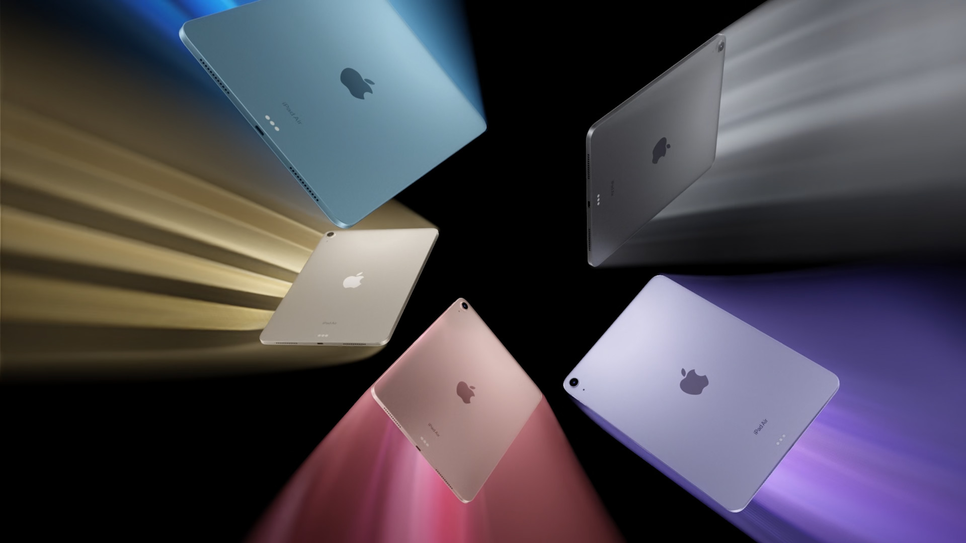 colorful ipads in motion