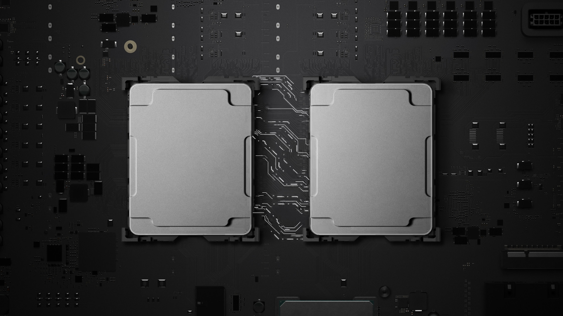 dual chip circuit board closeup