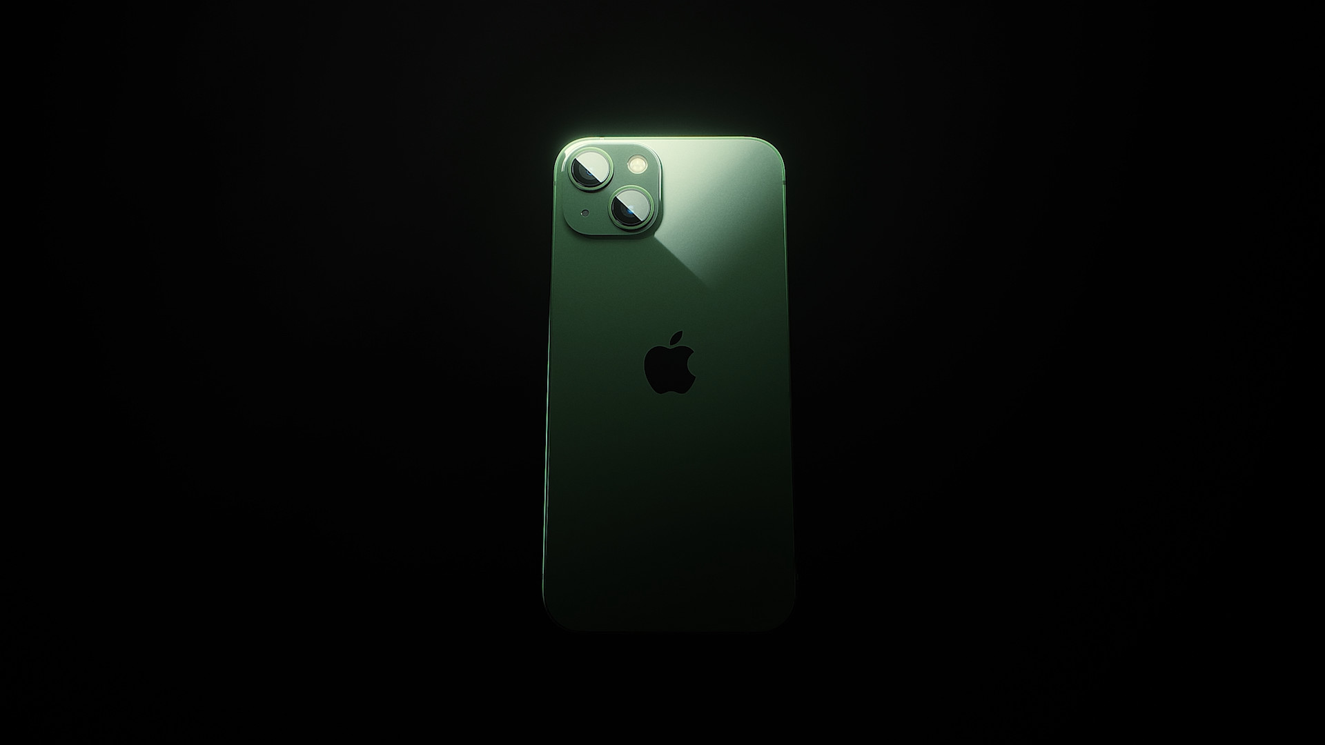 green iphone 13 back view