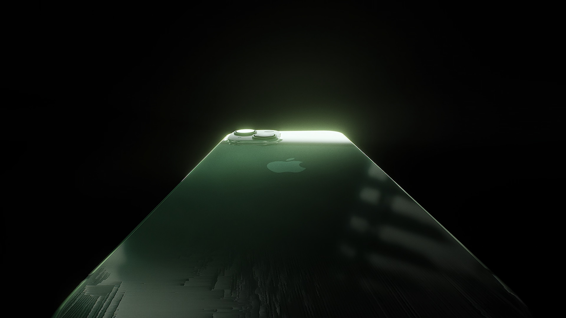 green iphone 13 top view