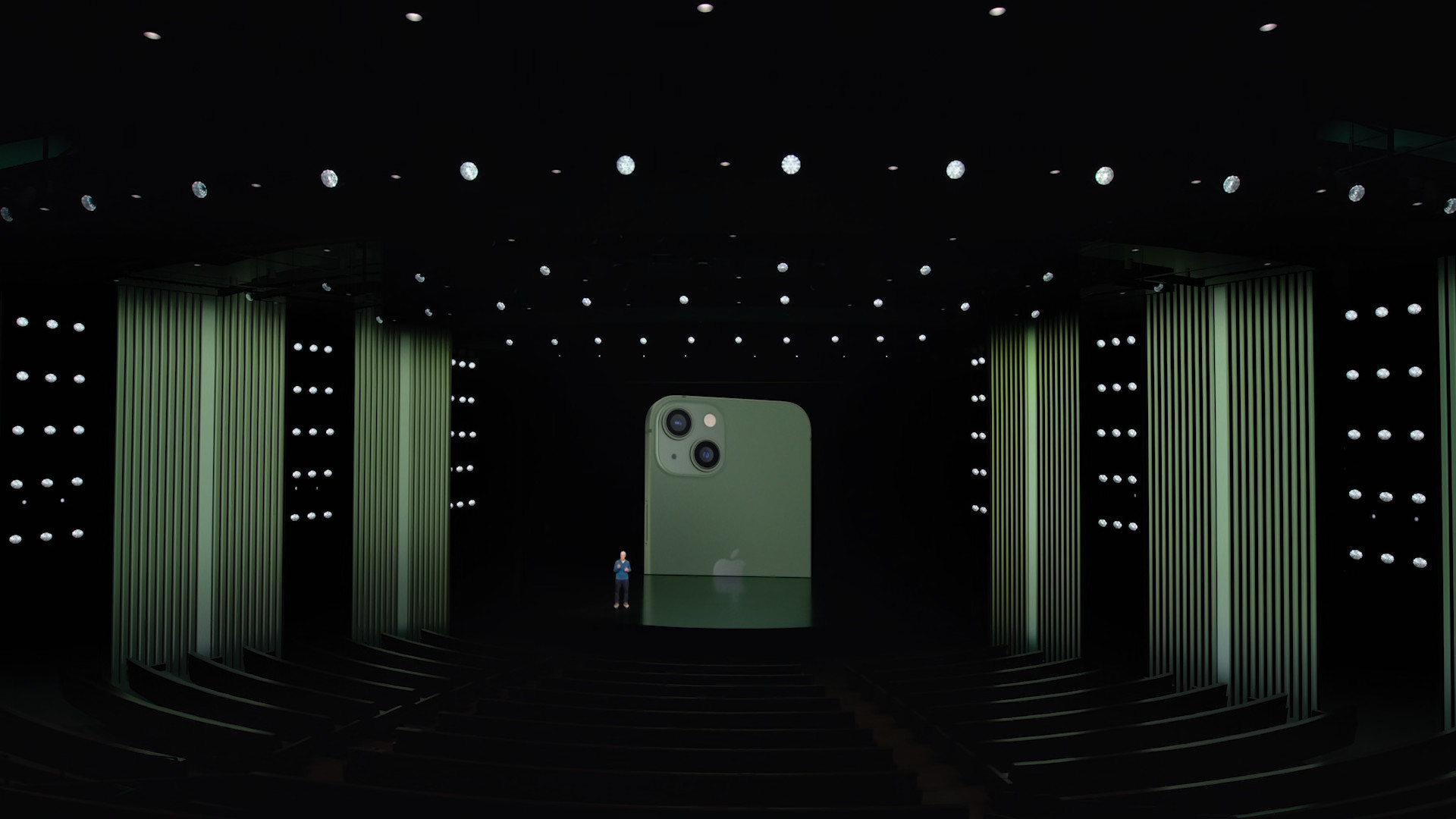 green smartphone front view