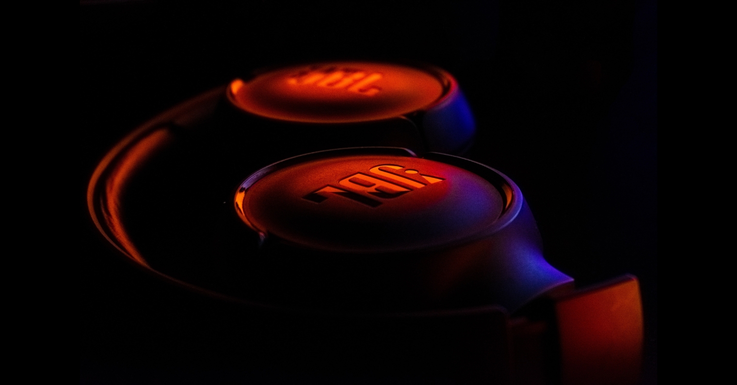 headphones dark background