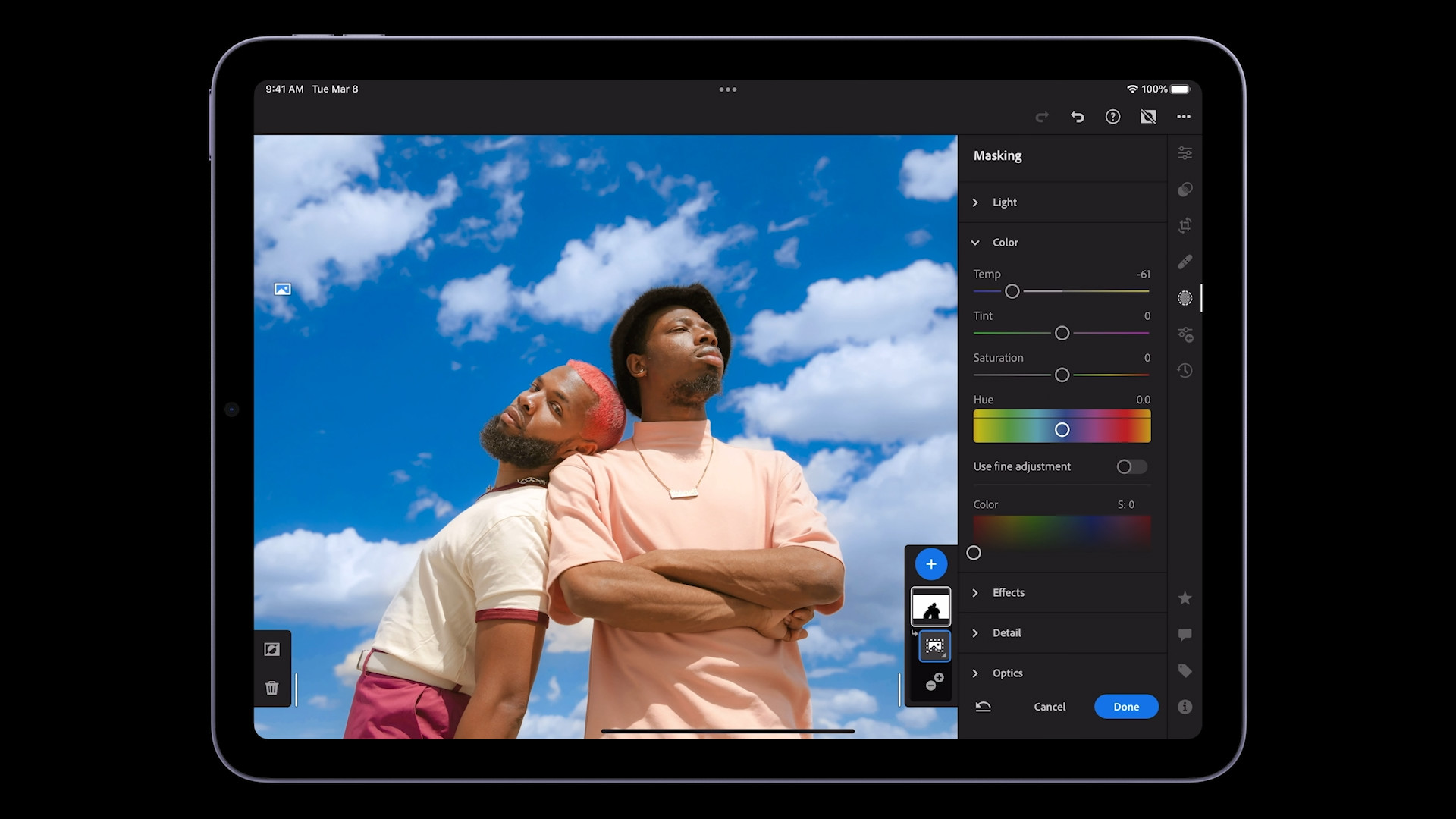 ipad photo editing color