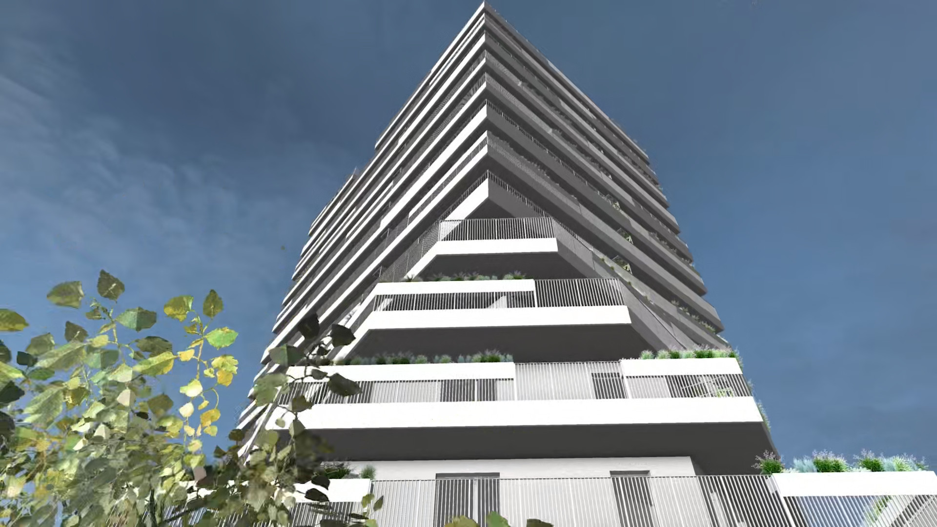 modern architecture building upward view