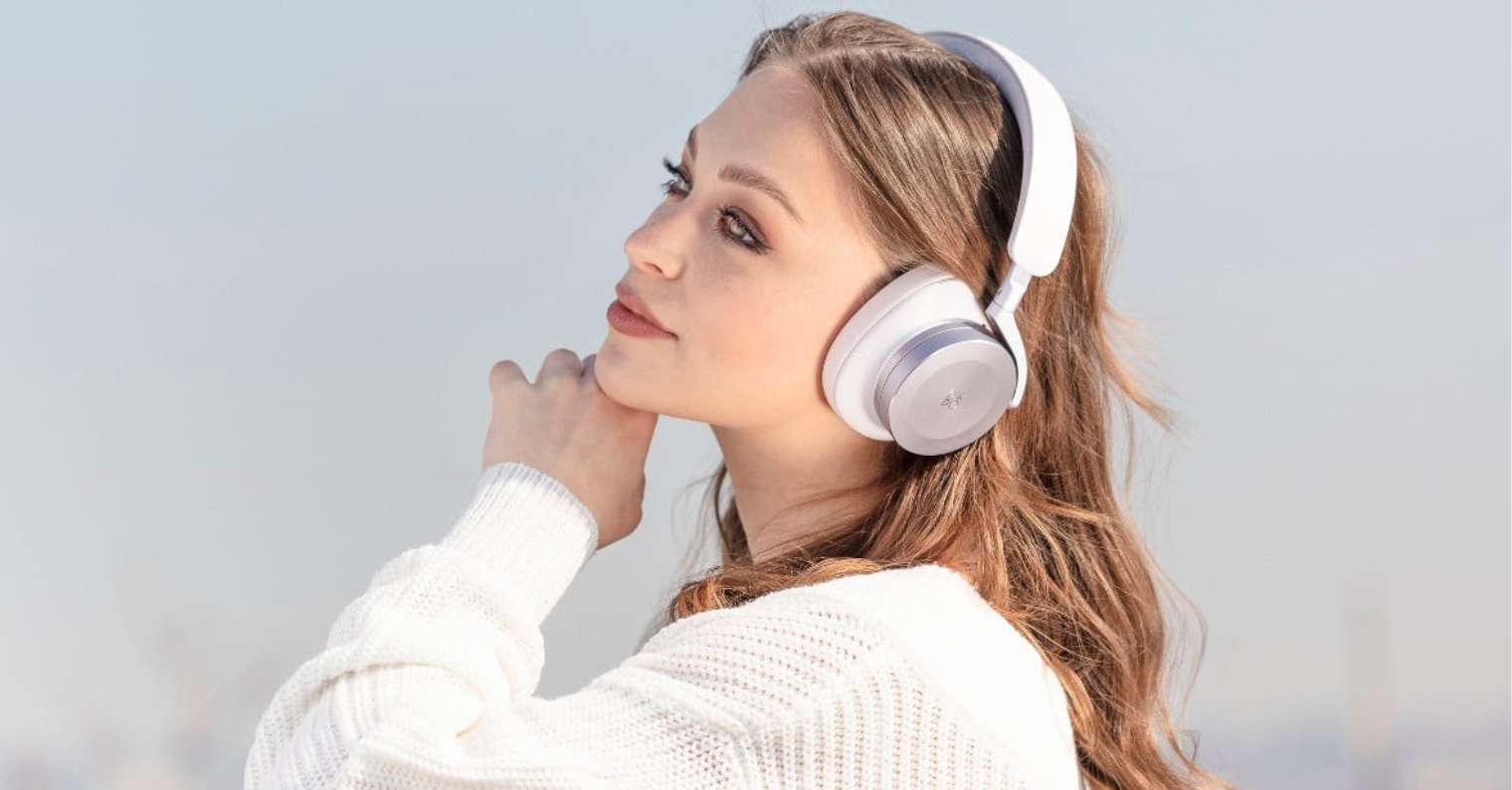 person listening to music headphones