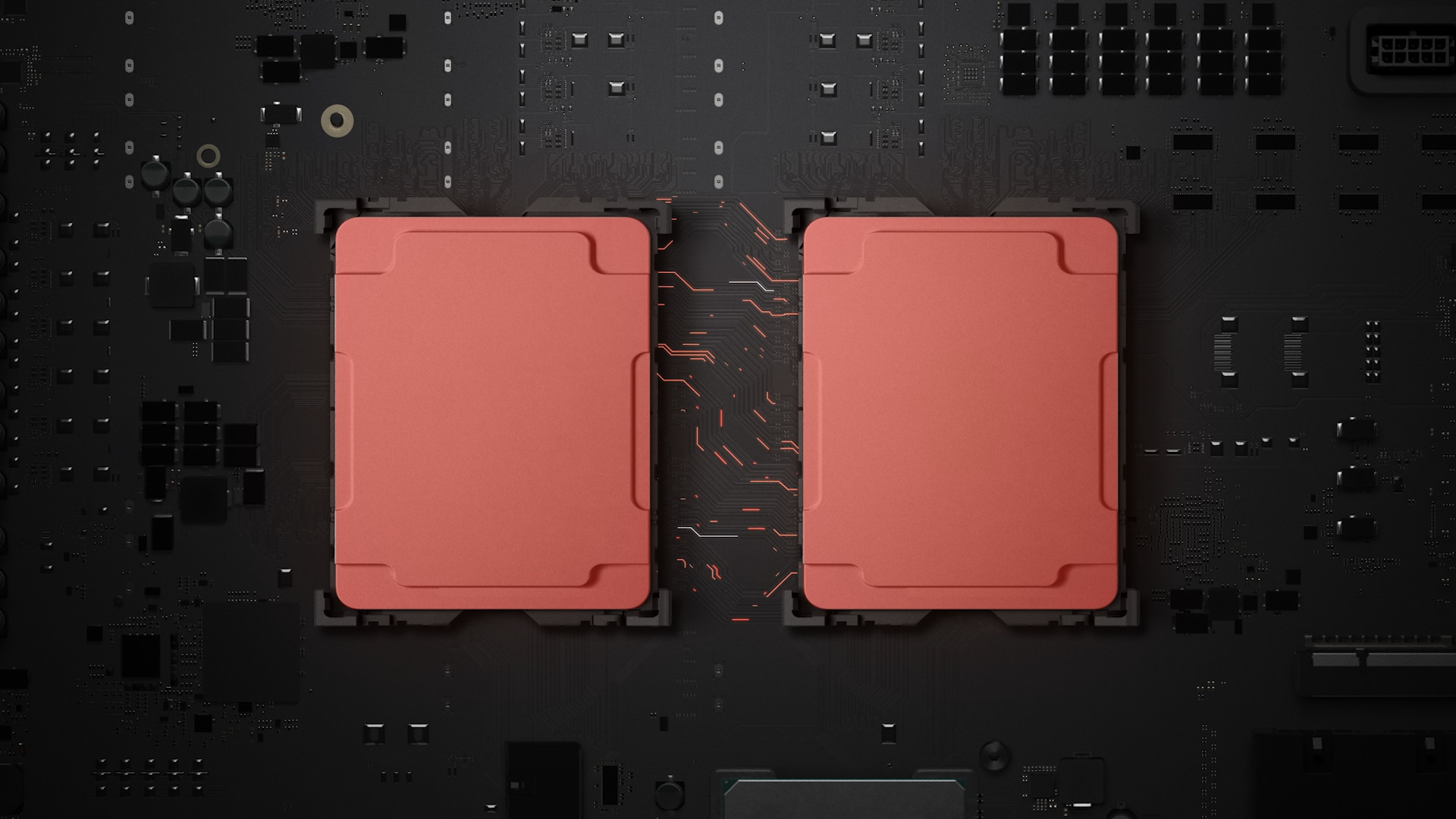 red dual cpu circuit board